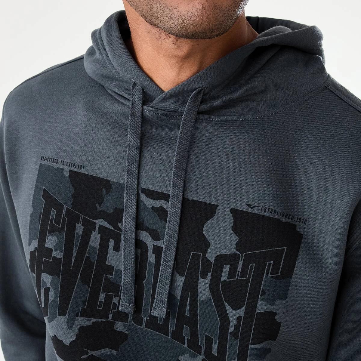 5 Everlast Mens Camo Print Hoodie CHARCOAL CAMO, 5 of 8
