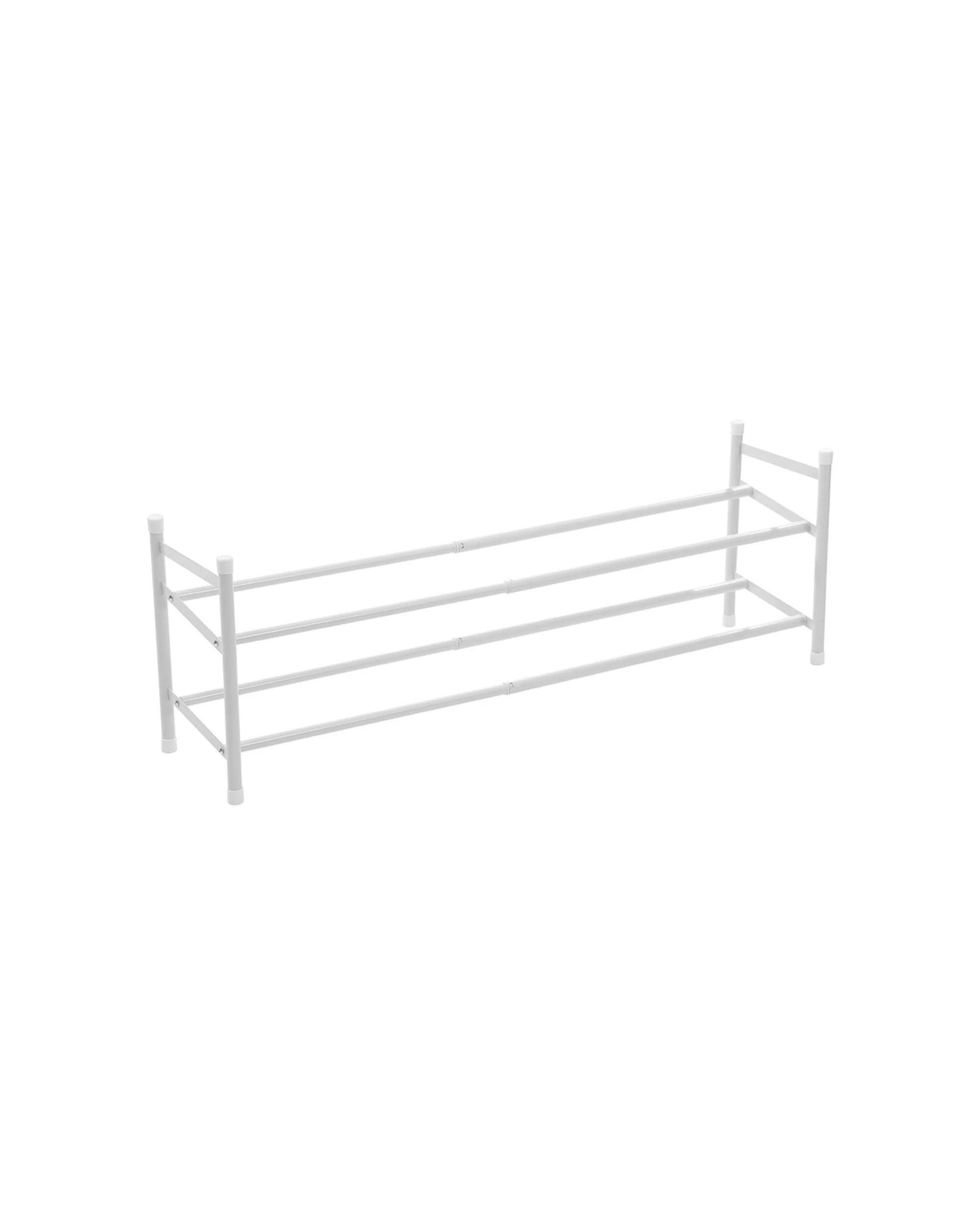 4 Boxsweden 2-Tier Metal Adjustable Shoe Rack 110x35.5cm - White, 4 of 5