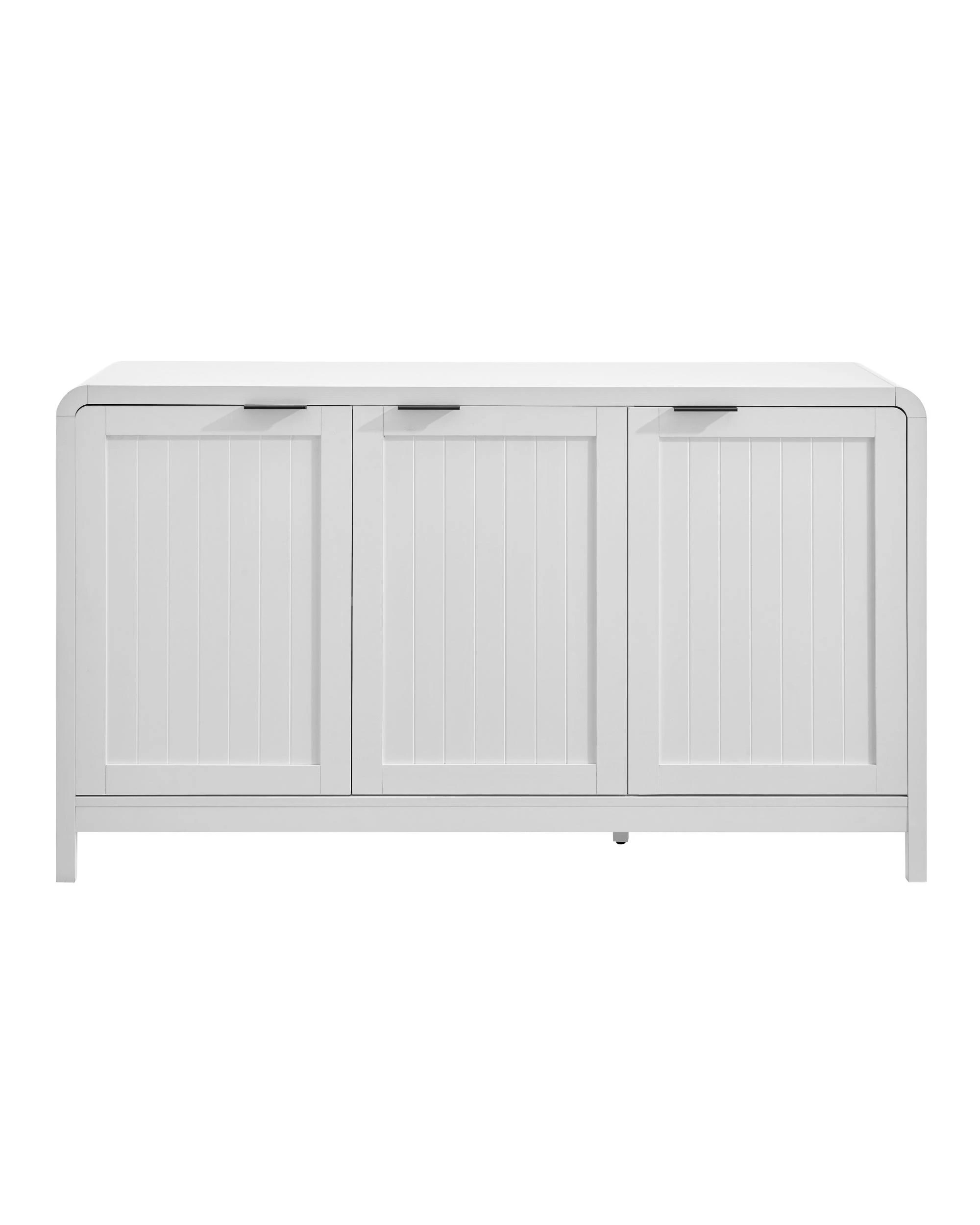 4 Kodu Rounded Look Buffet Sideboard Cabinet 3 Doors - White, 4 of 10