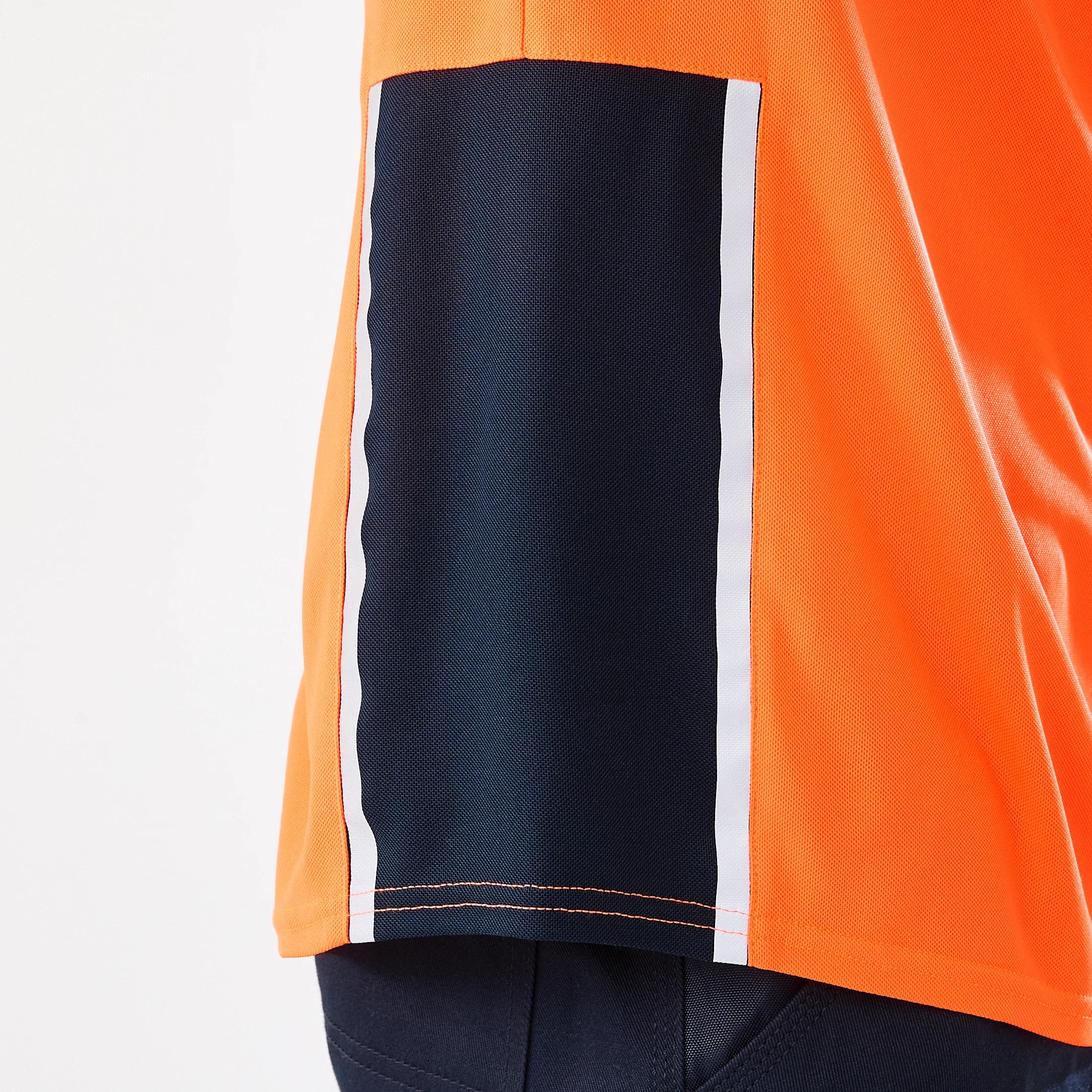 7 Workwear Short Sleeve Hi-Visibility Cool Polo Shirt SAFETY ORANGE, 7 of 8