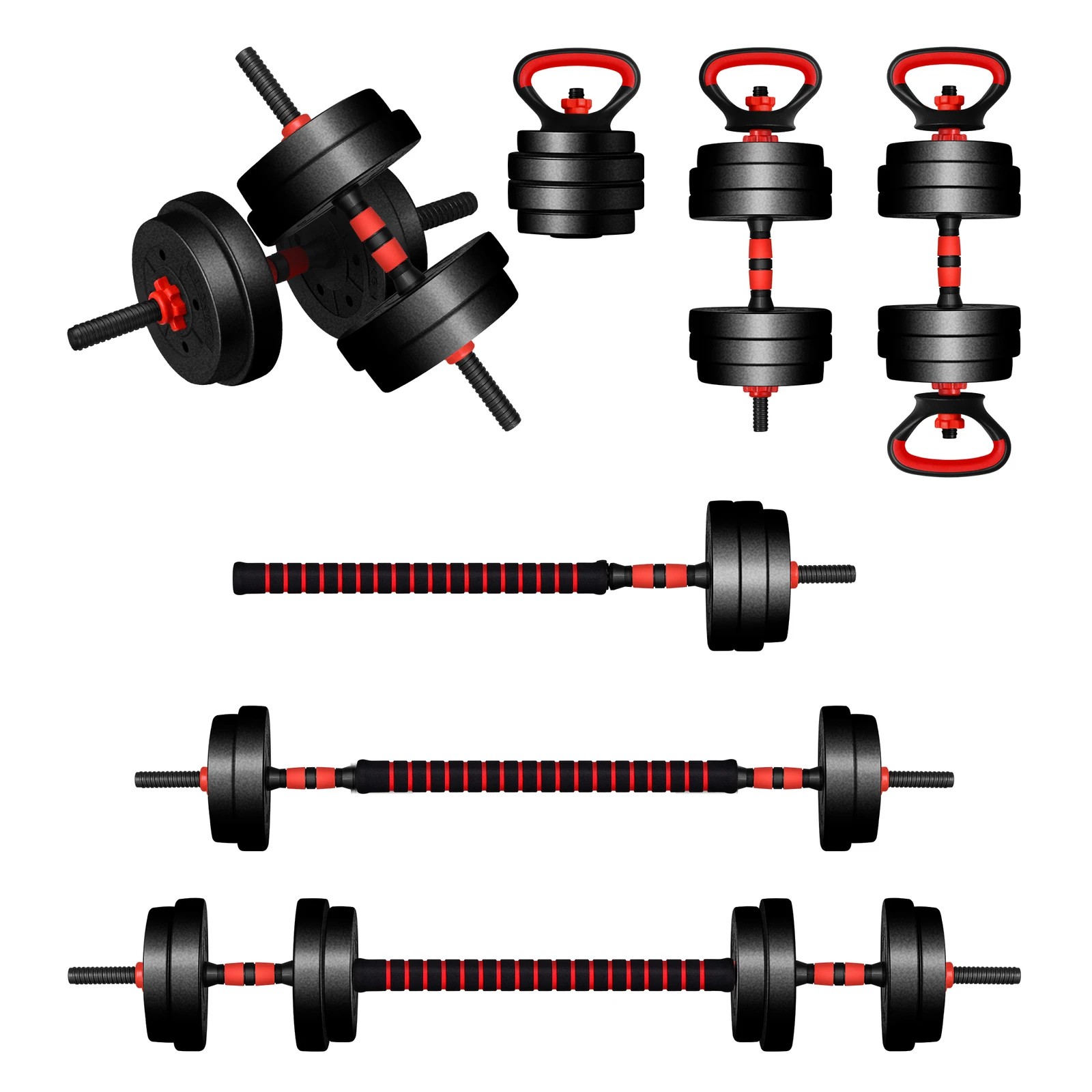 1 Black Lord Dumbbell Set 7in1 Adjustable Barbell Kettlebell Home Gym Fitness 20kg, 1 of 9