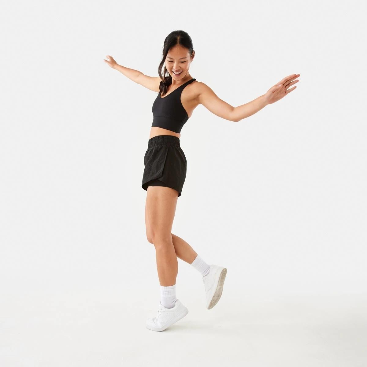 3 Active Womens Ultrasoft Strappy Crop Top BLACK, 3 of 8