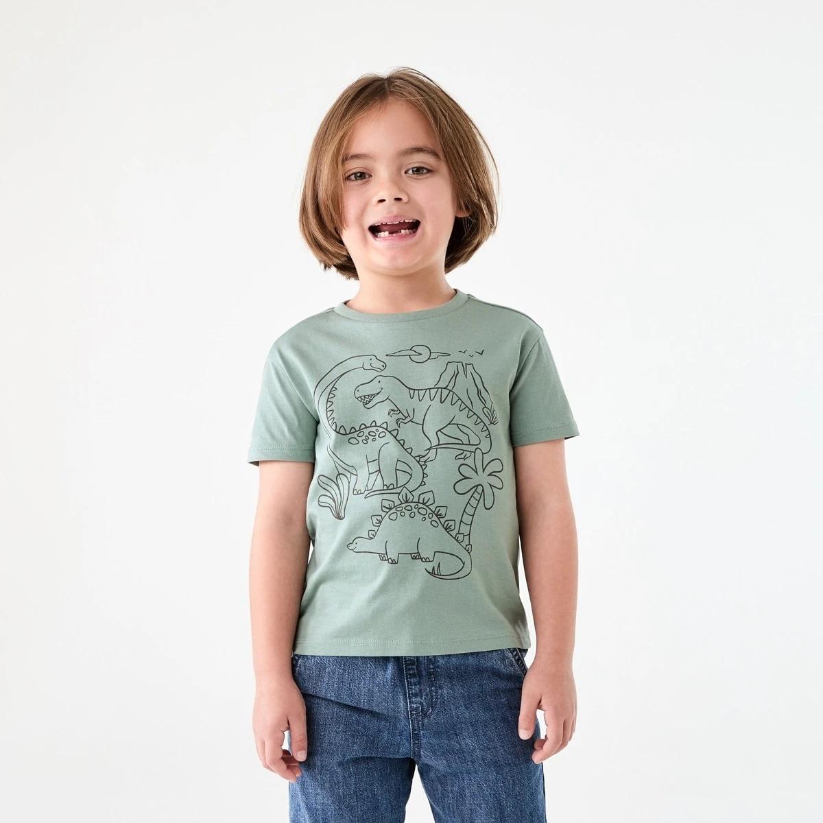 1 Chest Print T-shirt DINOTOPIA CHINOIS GREEN, 1 of 6