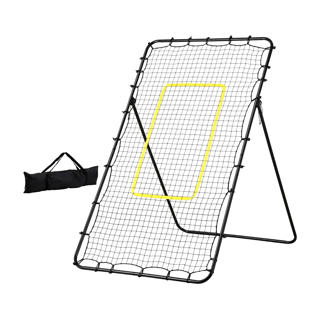 1 Everfit 7ft 2.1M Volleyball Net Football Baseball Goal Netting with Frame Angle Adjustable Rebounder - Black, 1 of 2