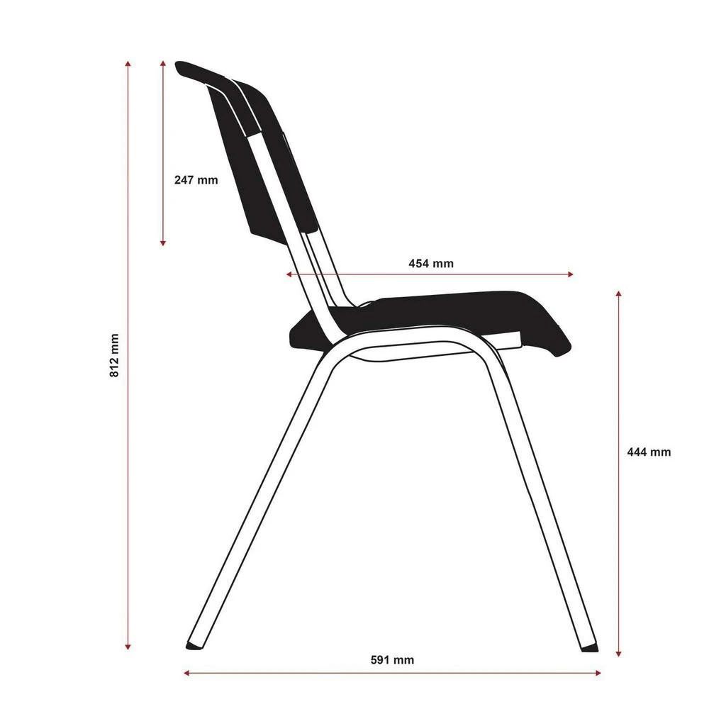 9 Lifetime Stacking Chair Black Visitor Chairs and Stools, 9 of 10