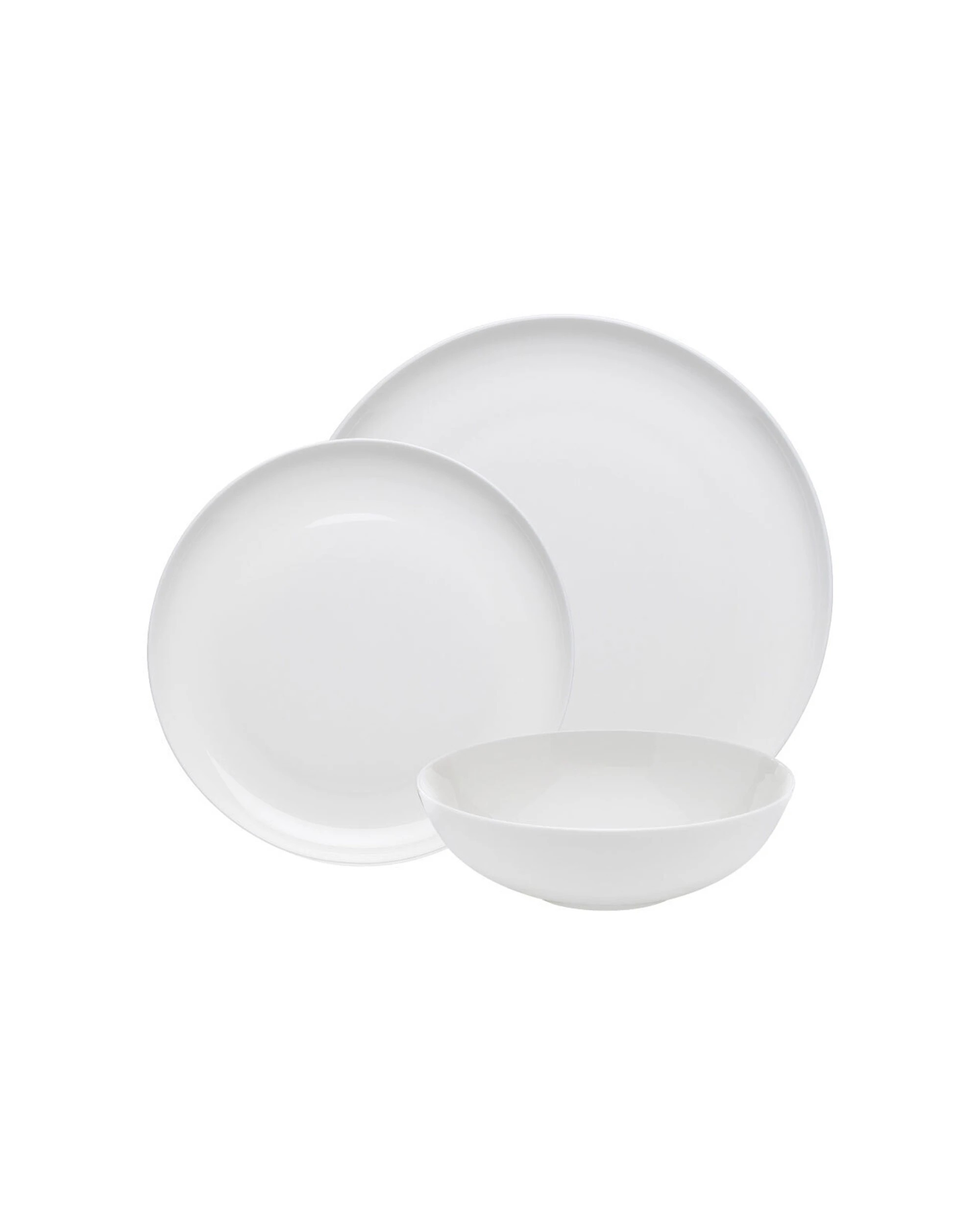 1 Ecology 12pc Canvas Coupe Dinner Set Fine Bone China High Gloss Finish - White, 1 of 5