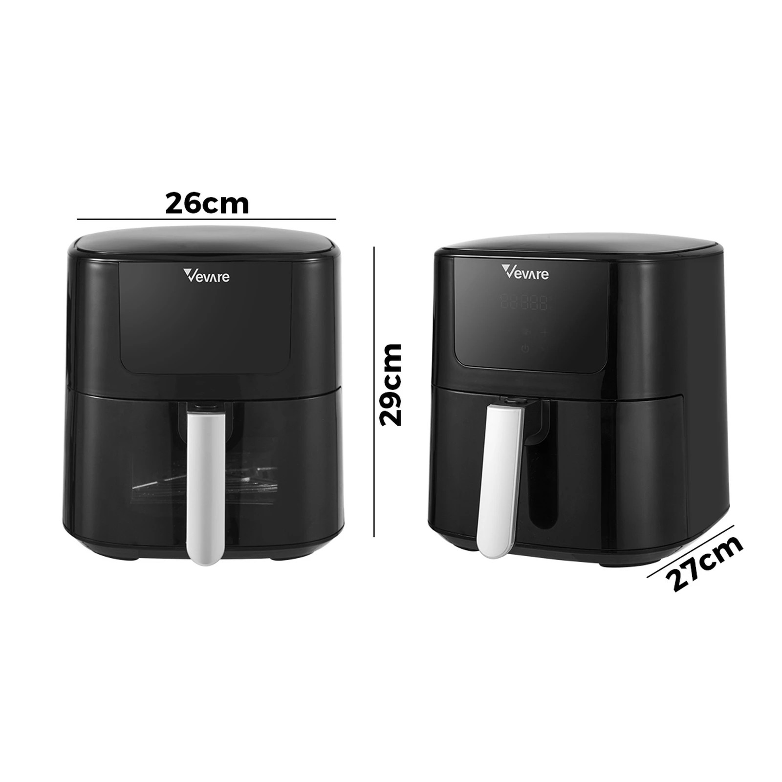 6 Vevare Air Fryer 5l Fryers Oven Lcd Touch Oil Free Cooker 1500w Kitchen
 - Black, 6 of 7