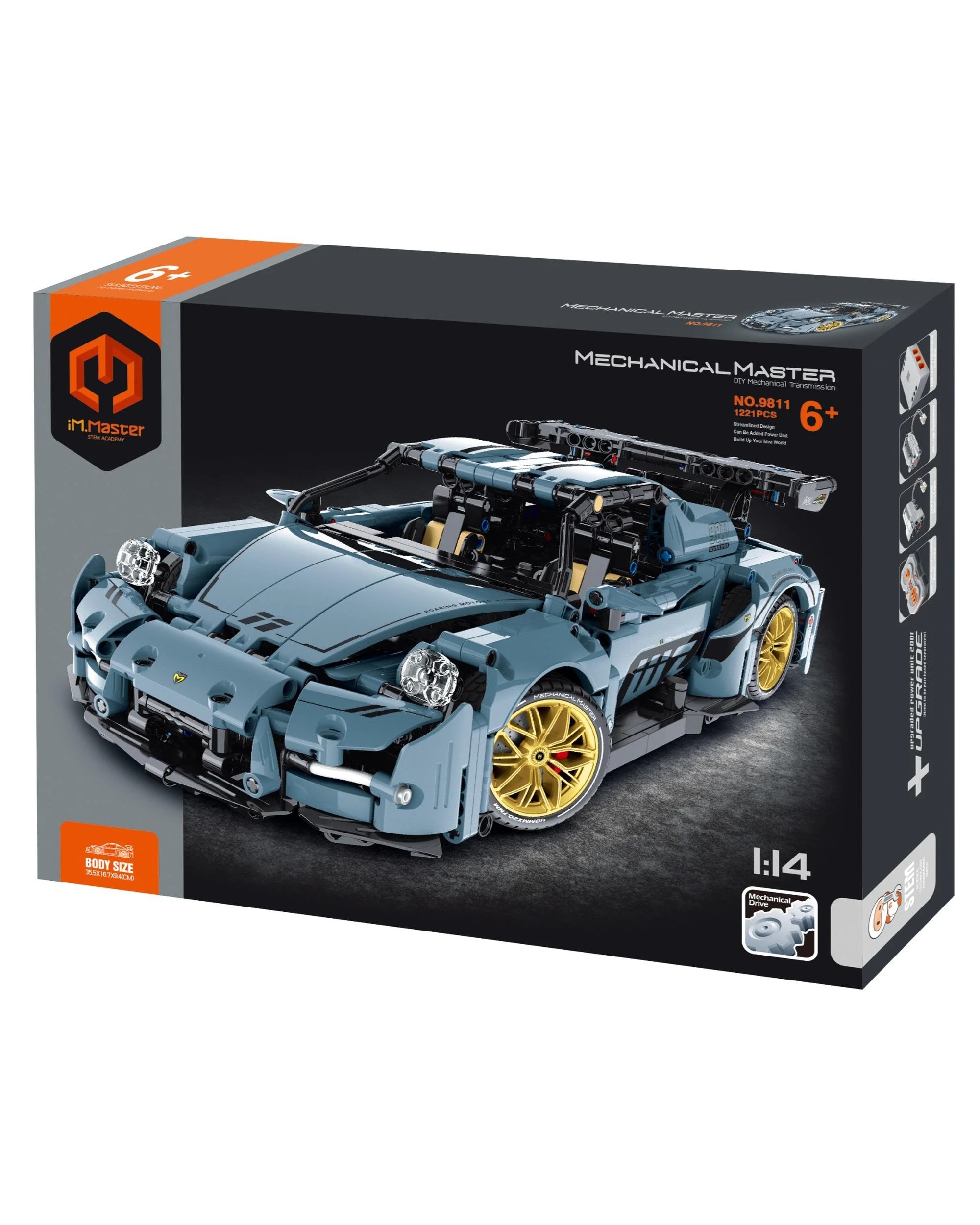 1 iM.Master Mechanical Master 1:14 Scale Super Car Blue 1221 Piece Model Kit - 9811 - Blue, 1 of 1