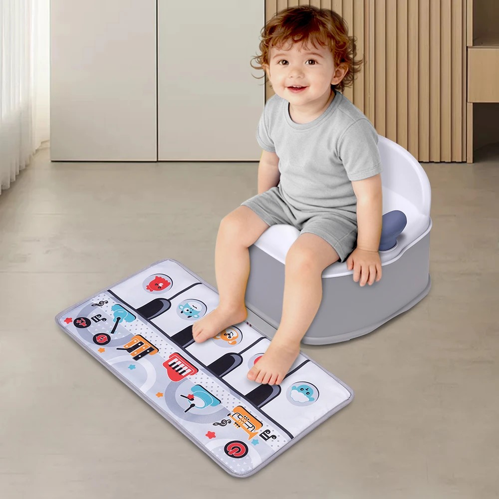 3 PlayPals 3-in-1 Kids Potty Trainer Seat with Interactive Musical Mat - Grey, 3 of 3