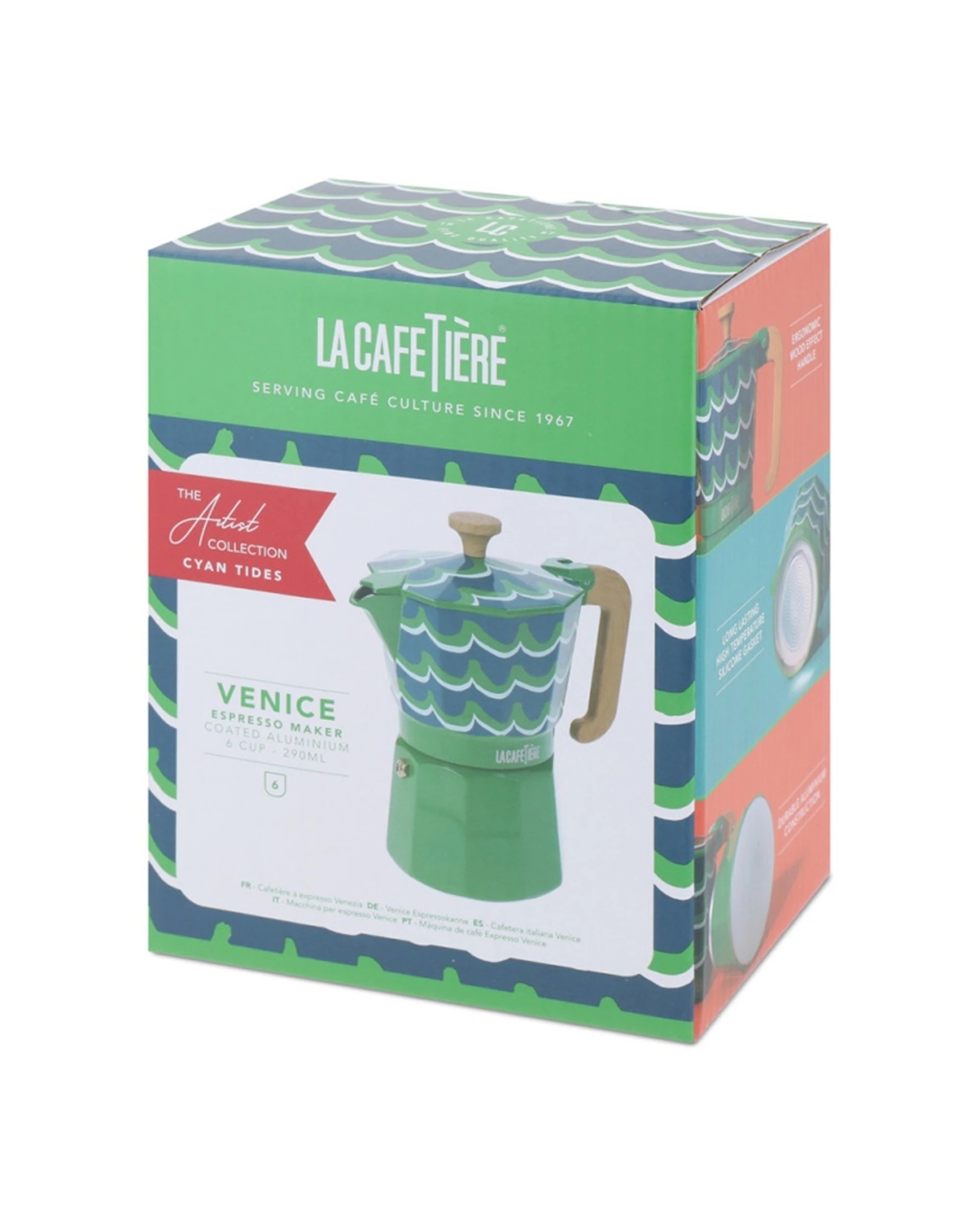 7 La Cafetiere Tides Venice Stovetop Espresso Coffee Maker 290ml - Green, 7 of 7