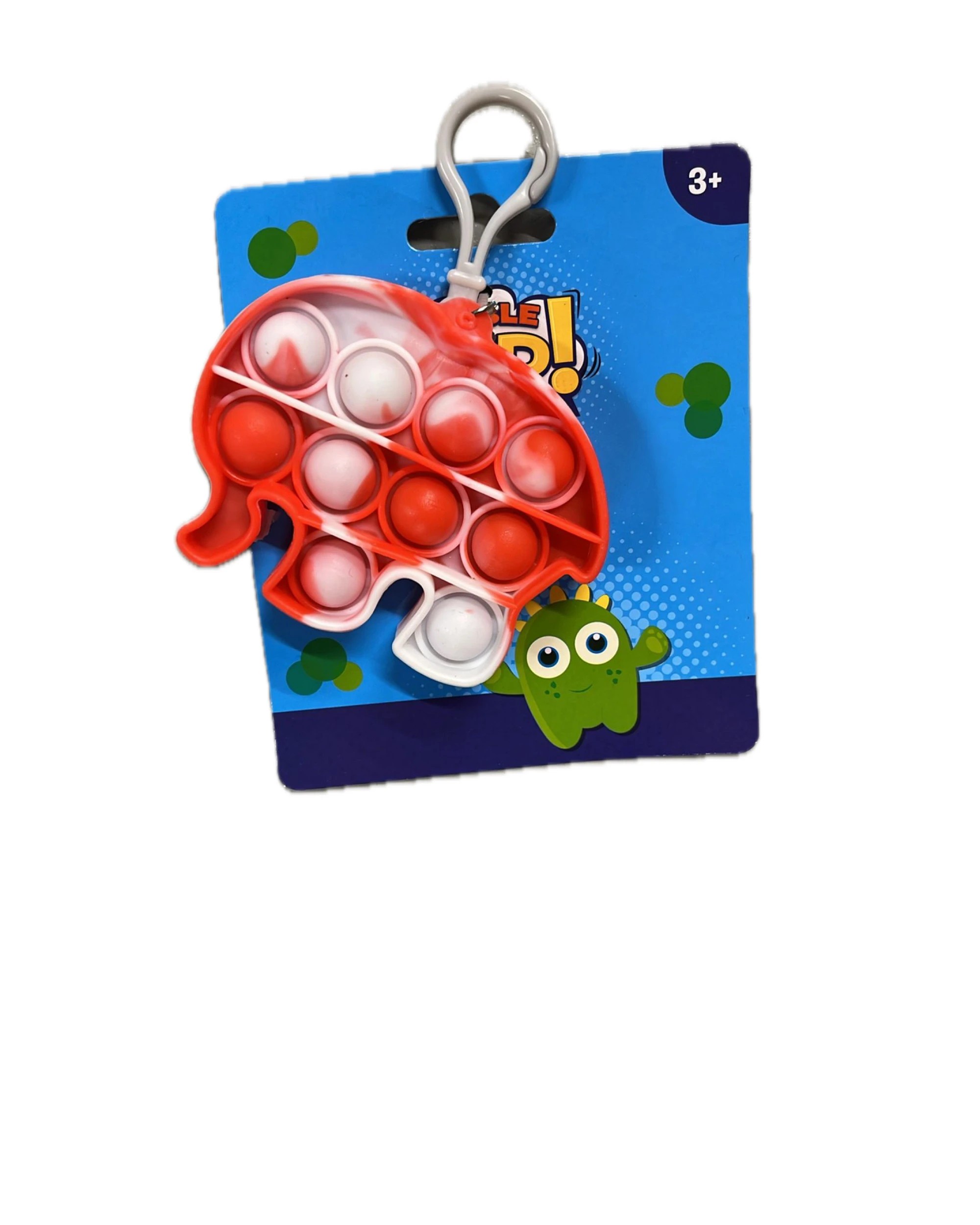 3 Bubble Pop Push It Fidget Keyring Squeeze Toy Sensory Silicone Stress Reliever, 3 of 5
