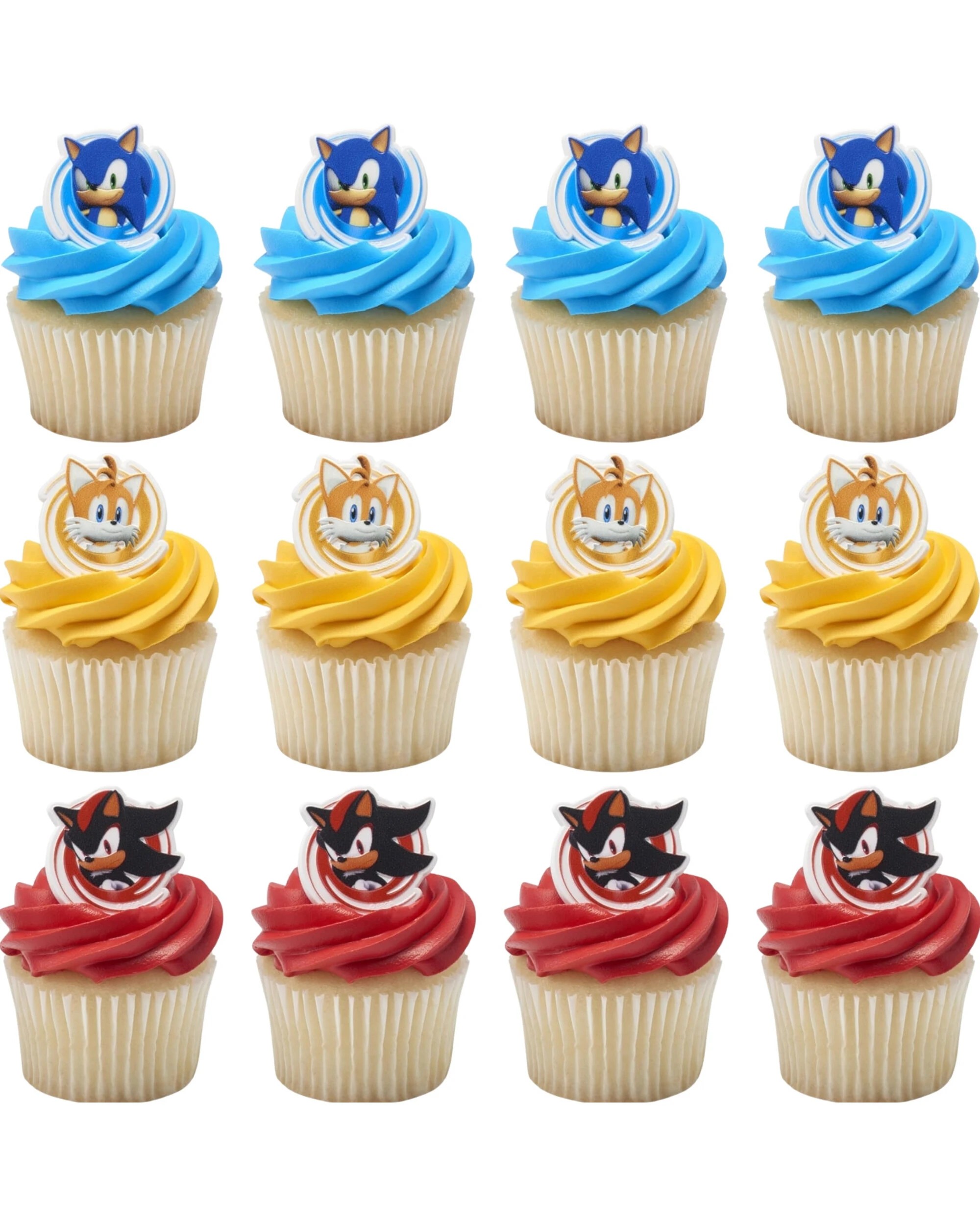 1 Sonic The Hedgehog Sonic The Hedgehog Cupcake Rings Pack of 12, 1 of 3