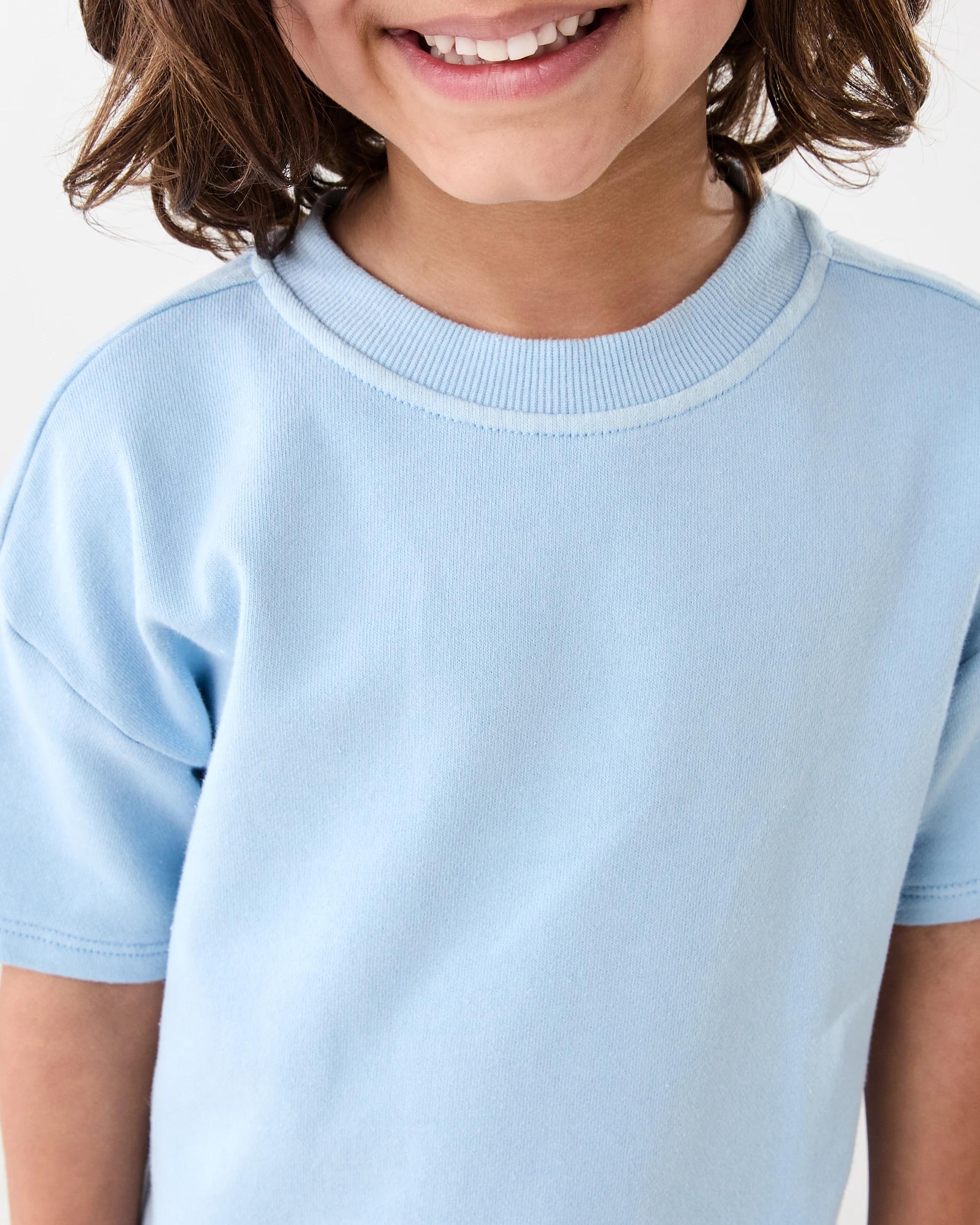 4 Oversized Acid Wash T-shirt Blue Mist, 4 of 8