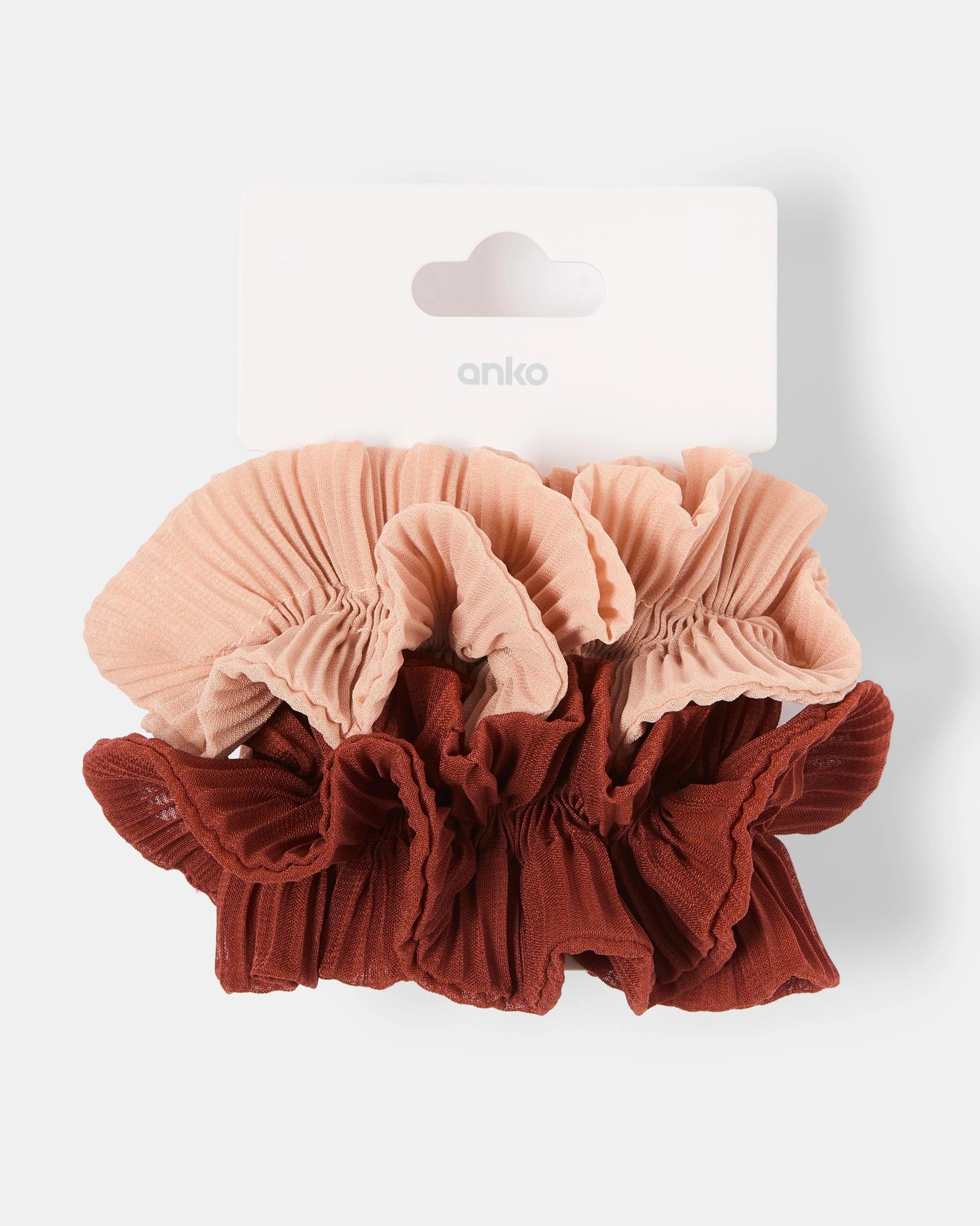 5 2 Pack Pleated Ruffle Scrunchies - Pink, 5 of 5