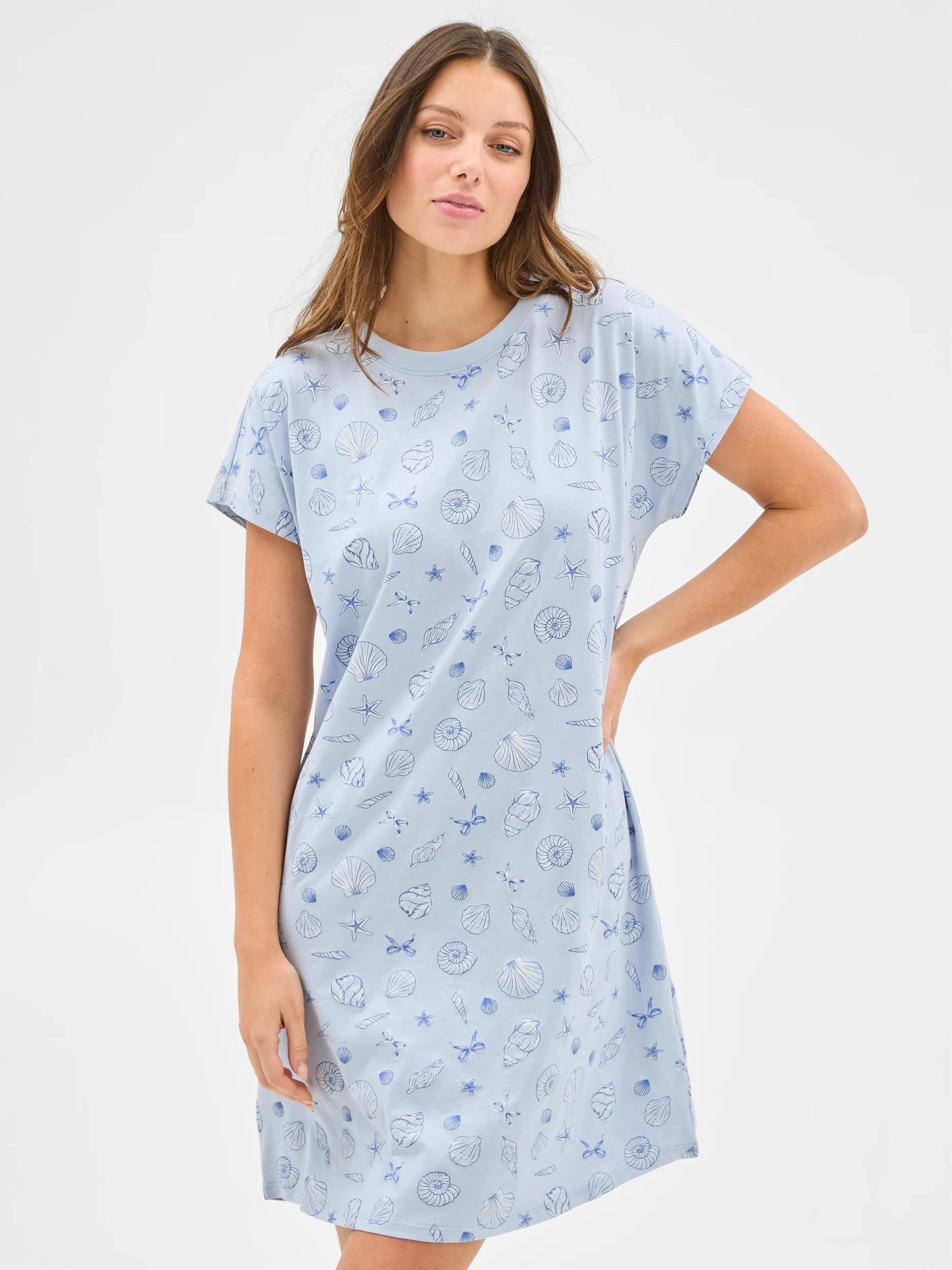 1 Target Australian Cotton T-Shirt Nightie SEASHELL SLEEP CLUB, 1 of 5