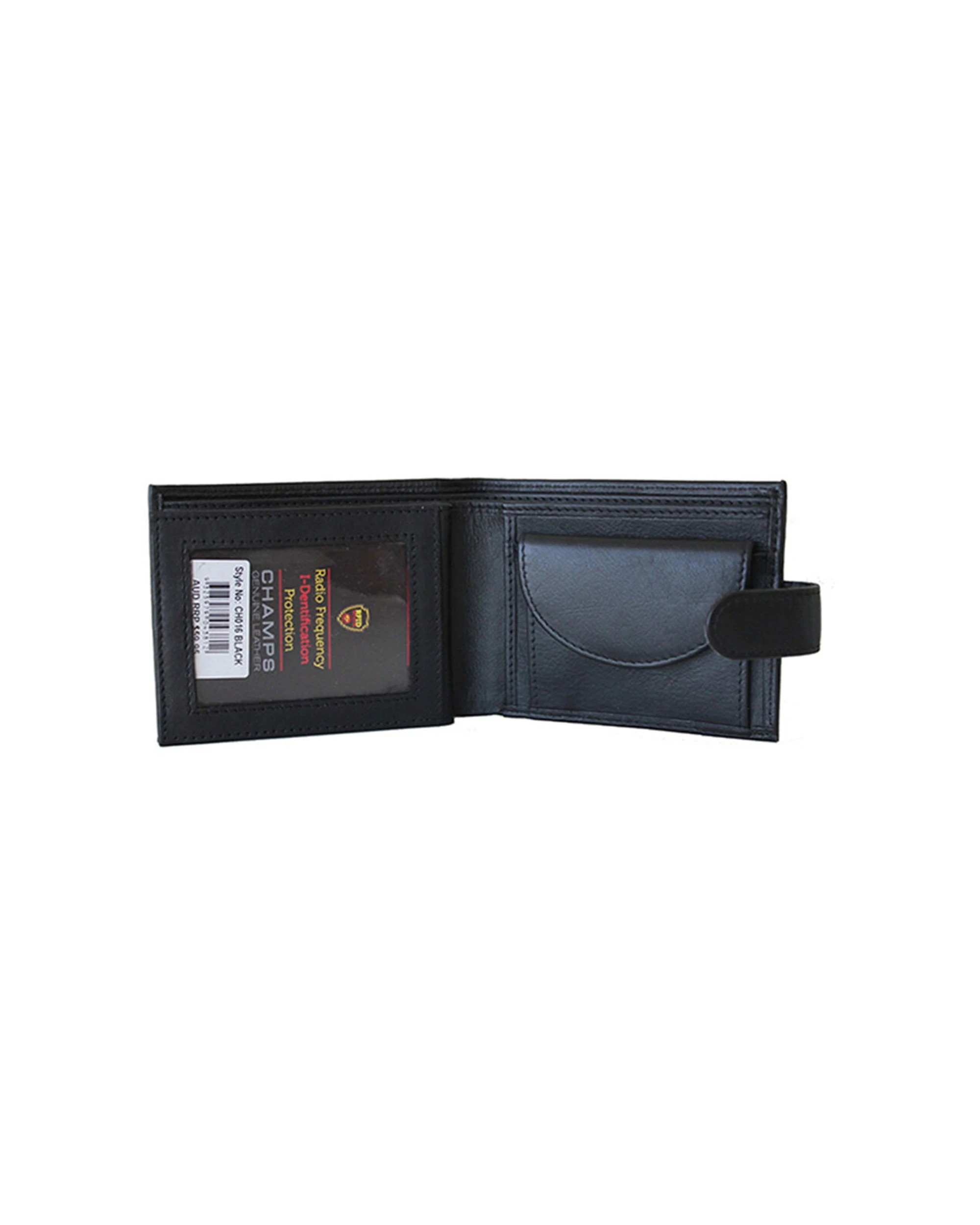 1 Champs Leather Mens Cash Rfid Wallet Holder Multiple Pockets - Black, 1 of 1
