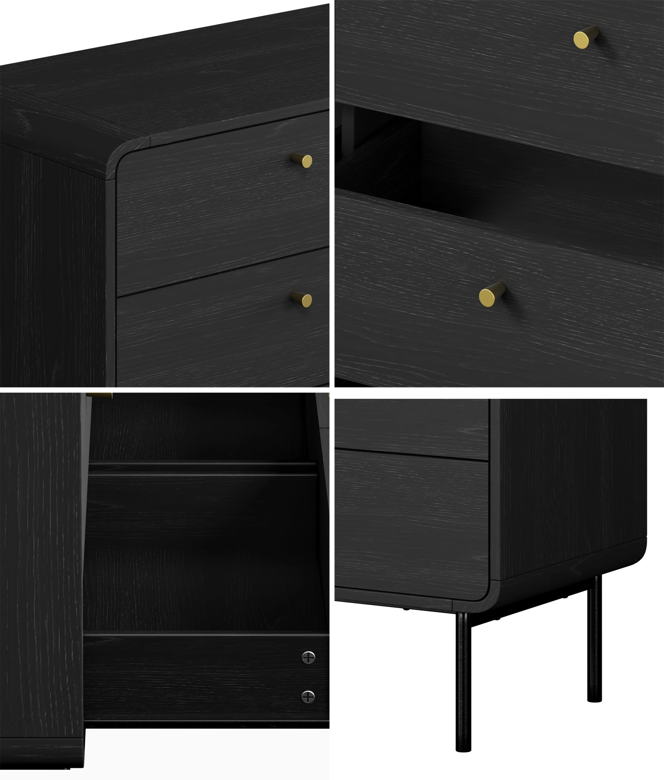5 Oikiture 6 Chest of Drawers Tallboy Storage Cabinet Dresser - Black, 5 of 9