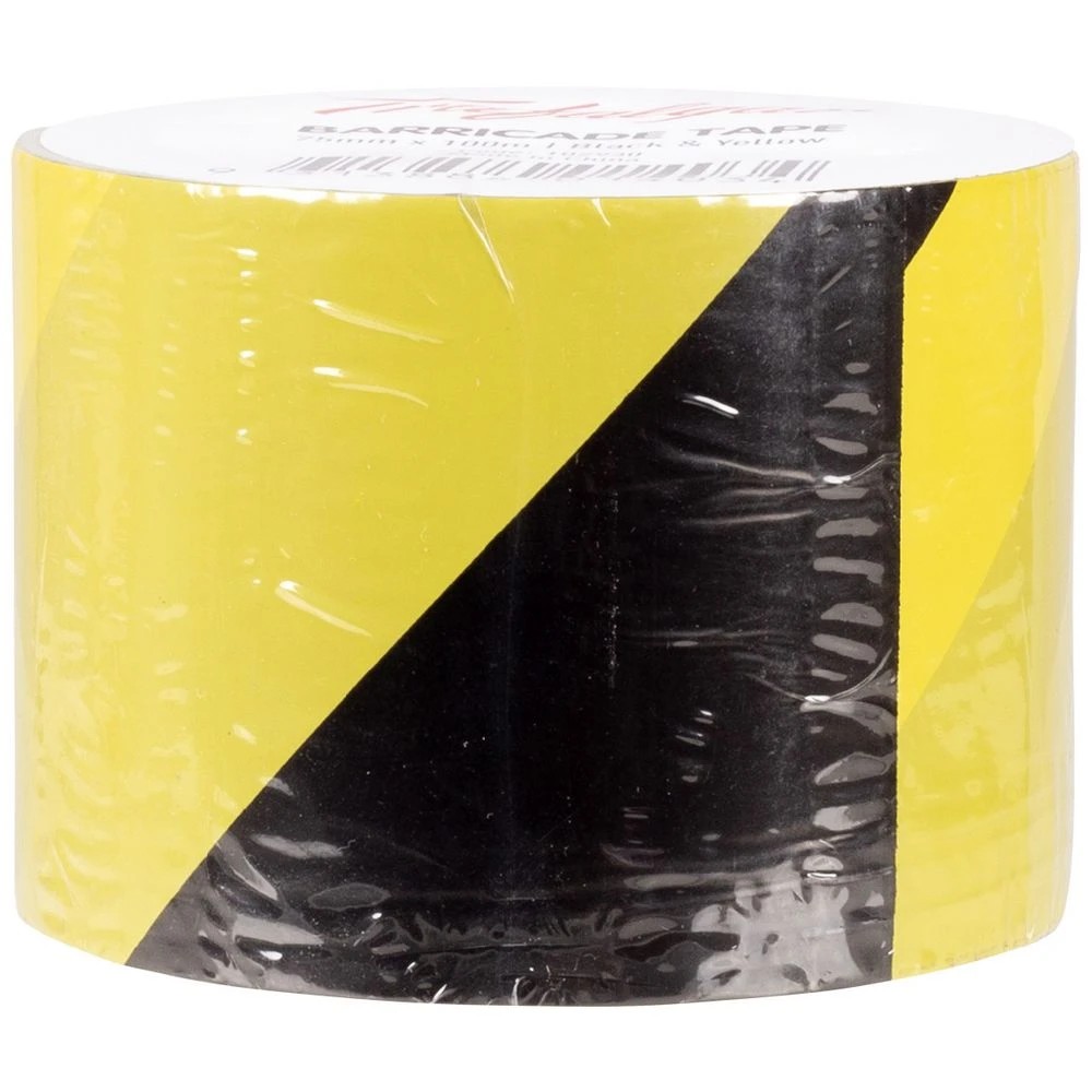 4 Trafalgar Barricade Tape 75mmx100m Yellow and Black, 4 of 4