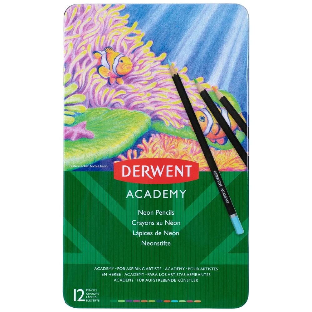 1 Derwent Academy Neon Coloured Pencils 12 Pack, 1 of 2