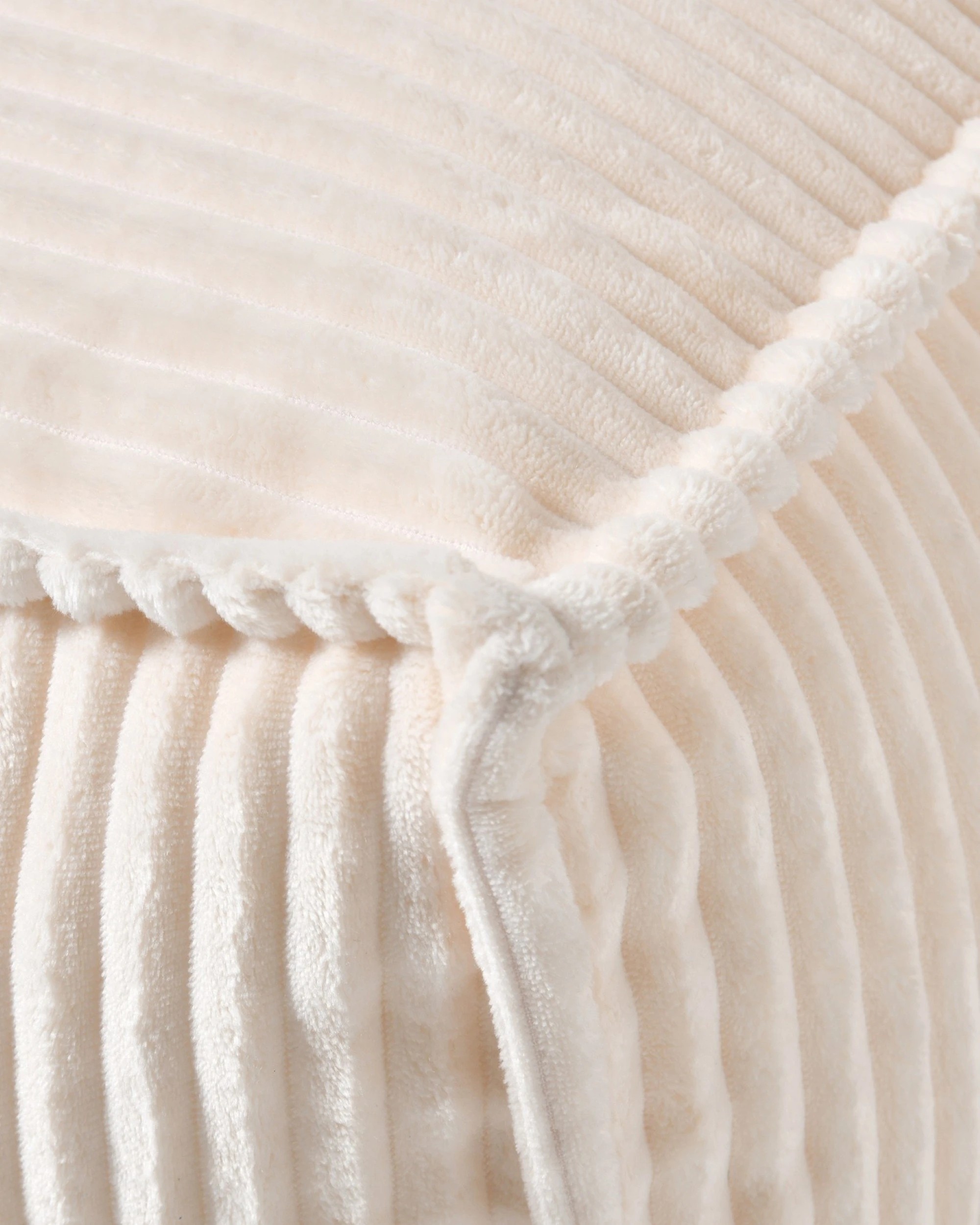 5 Cadence & Co. Wilde Ribbed Luxe Fleece Double Sofa Bean Bag Lounge Cover - Vanilla Cream, 5 of 7