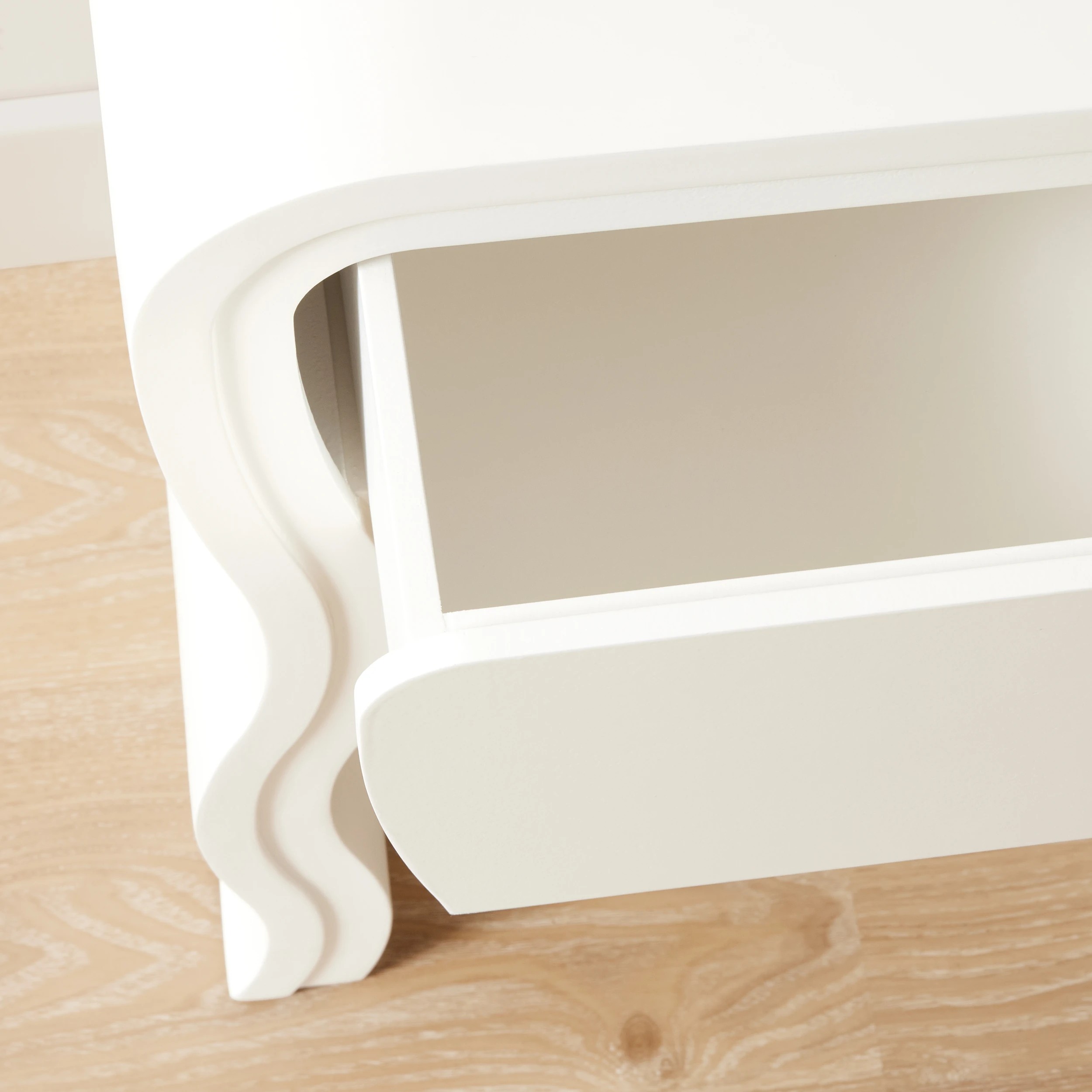 6 Wavy Bedside Table - White, 6 of 6