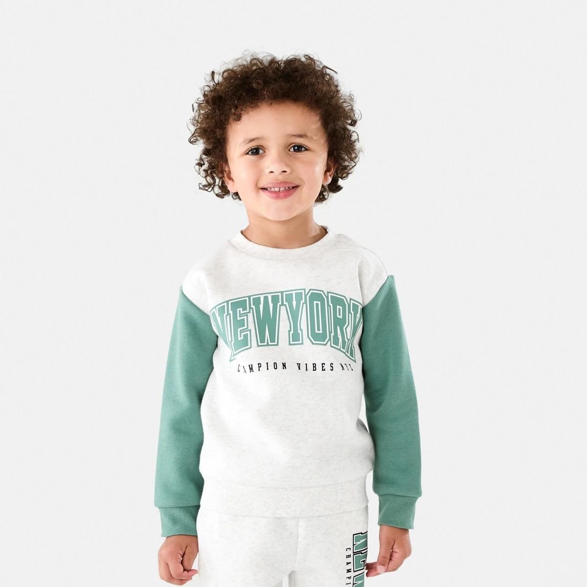 1 Print Crew Neck Sweatshirt Wht Newyor, 1 of 8
