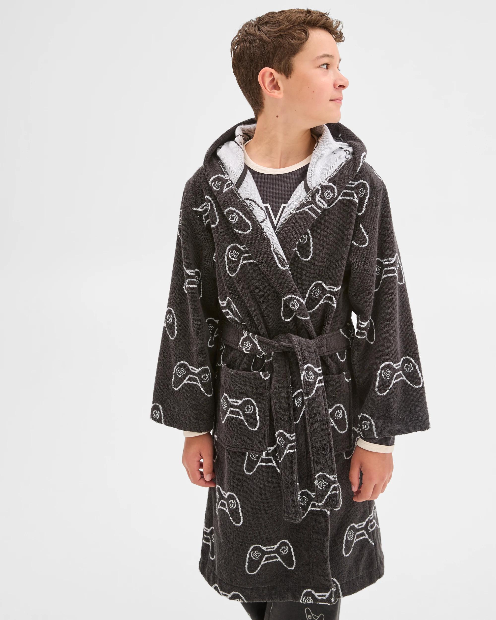 1 Target Kids Older Boys Australian Cotton Towelling Dressing Gown GAMER, 1 of 7
