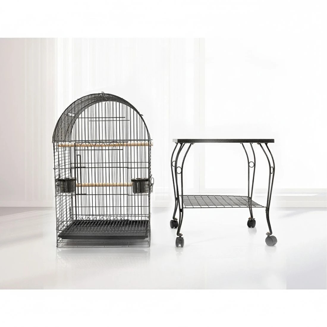 7 i.Pet Bird Cage 150cm Large Aviary - Black, 7 of 9