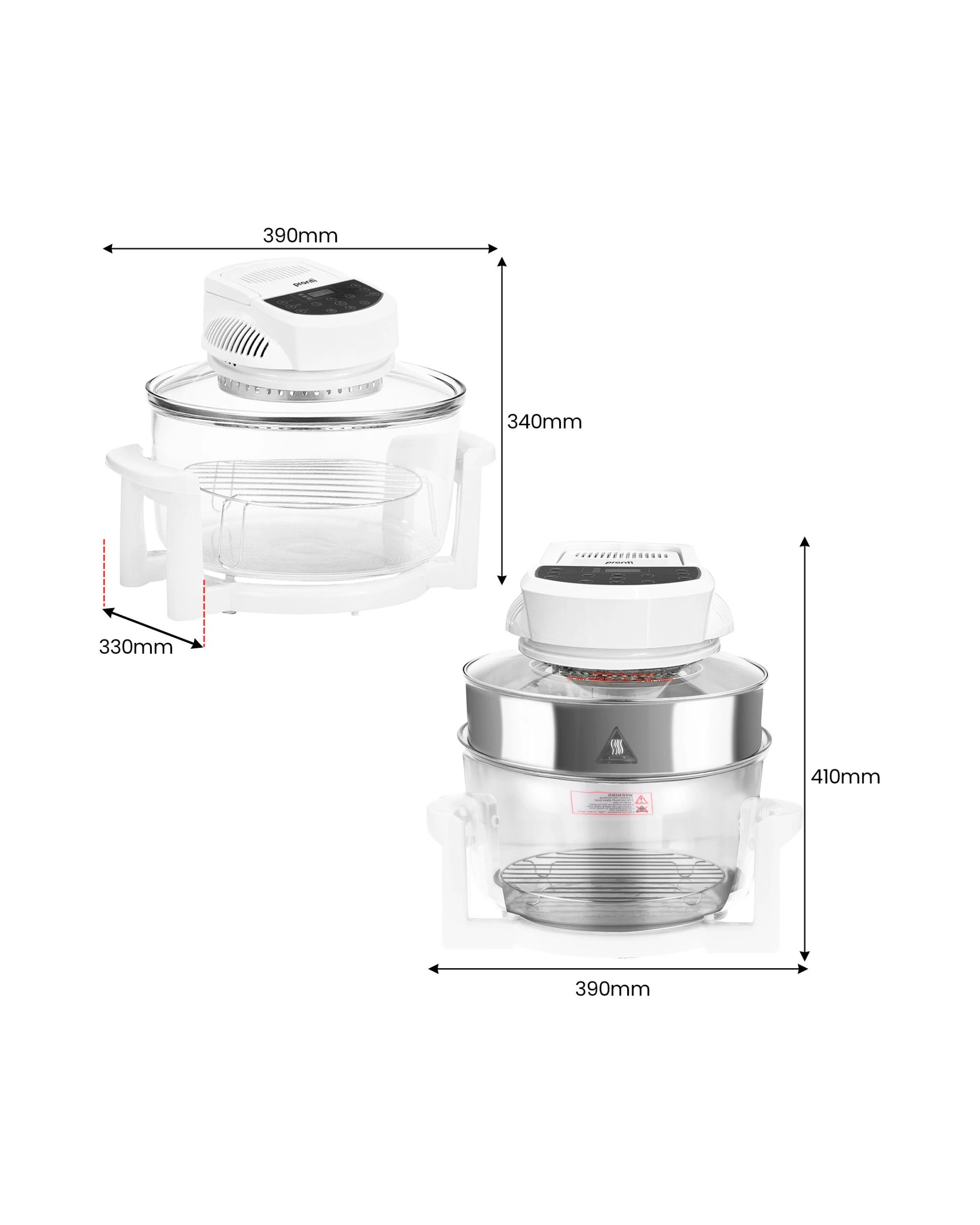 4 Pronti 17l Digital Family Turbo Convection Oven Broiler Cooker - White, 4 of 10