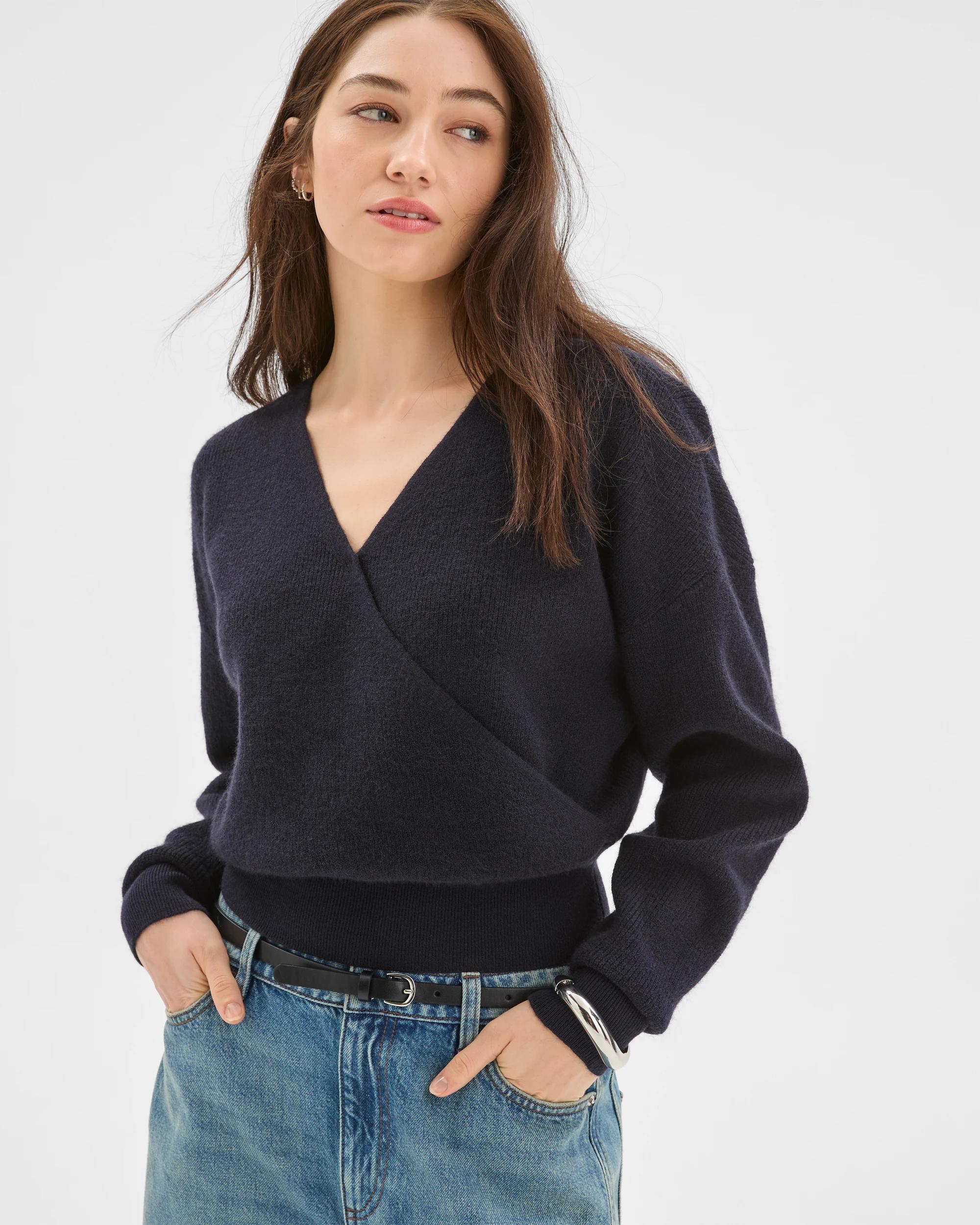 3 Lily Loves Wrap Jumper BLUE + BLACK, 3 of 6