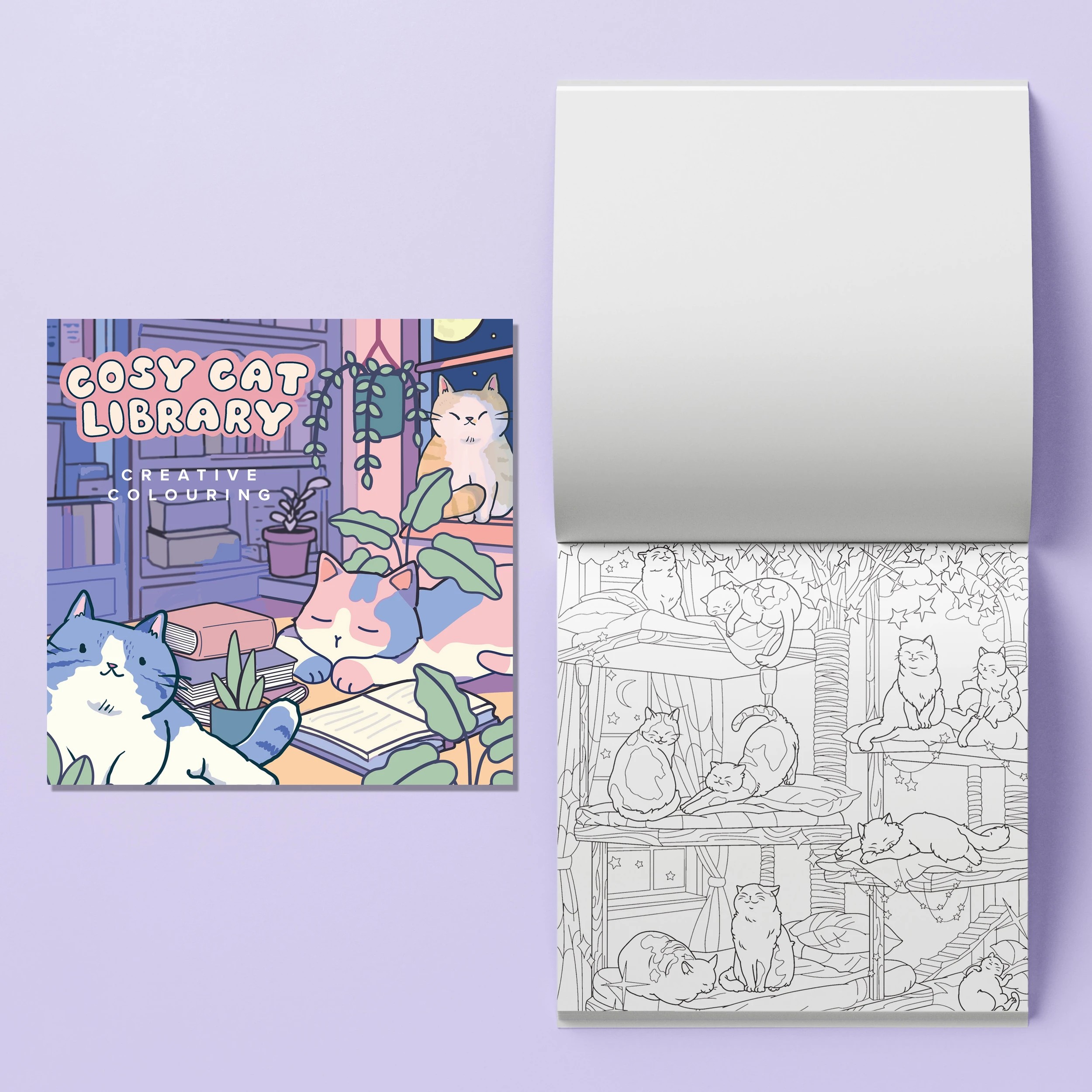 3 ArtMaker Cosy Cat Library: Creative Colouring Kit - Book, 3 of 5