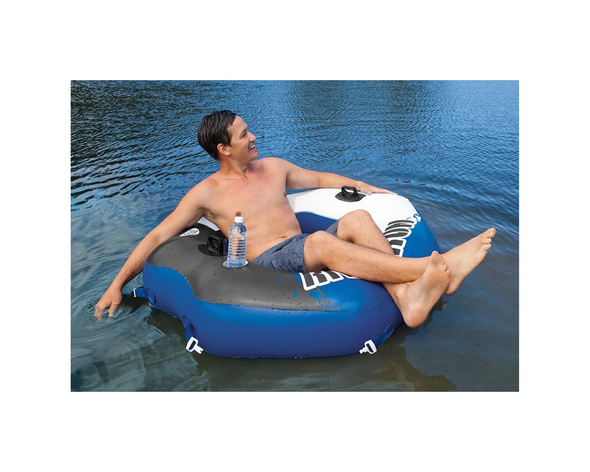 4 INTEX River Run Connect Lounge Inflatable Water Lounger Inflatable Float - Blue, 4 of 6
