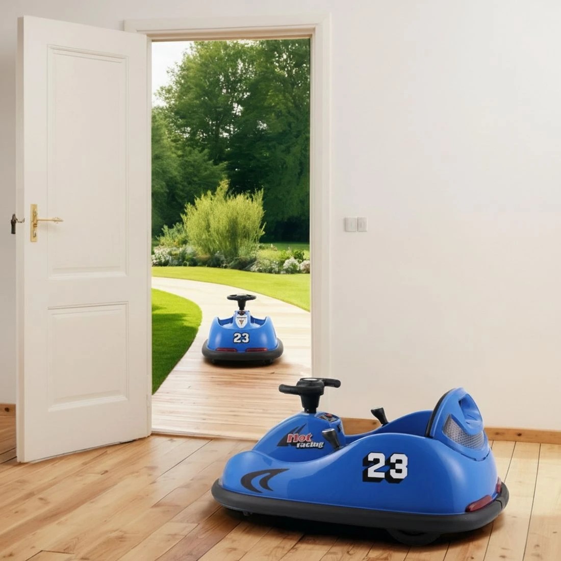 6 Rigo Kids Ride On Car Bumper Kart 6V Electric Toys Cars Remote Control - Blue, 6 of 6