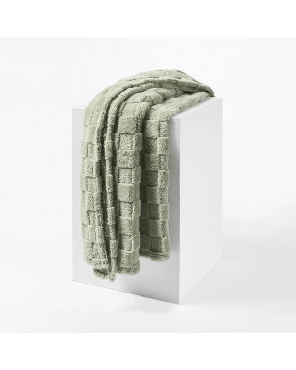 Soft Check Throw - Seagrass