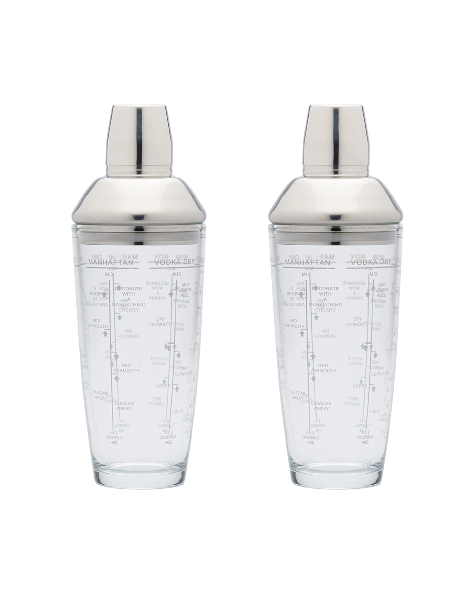 1 BarCraft 2PK Boston Cocktail Glass Shaker 700ml - Clear, 1 of 1