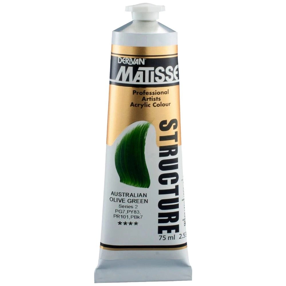 1 Derivan Matisse Structure Paint 75mL Australian Oliv Green S2, 1 of 2