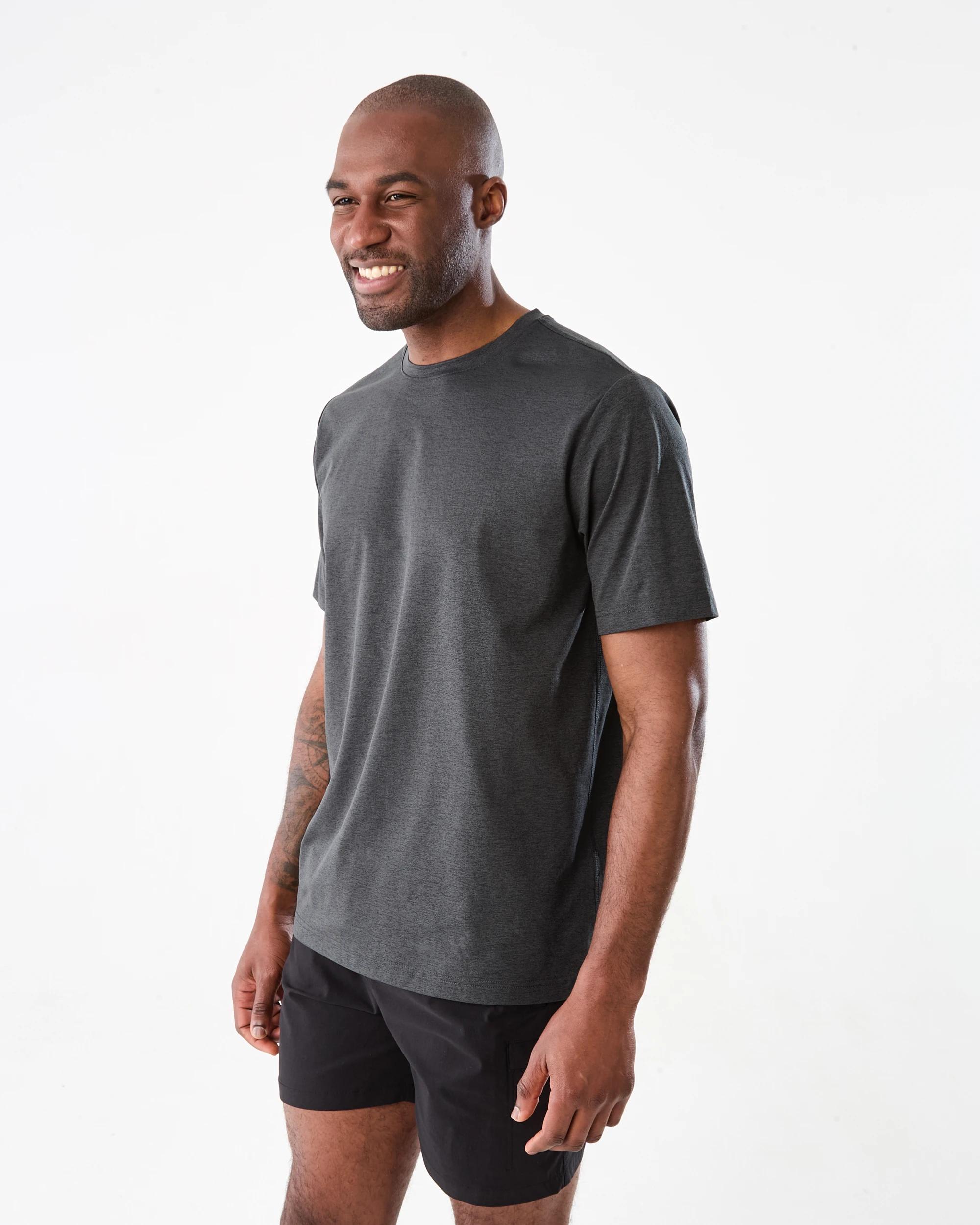 2 Active Mens Regular Training T-shirt Gry Drkish, 2 of 5