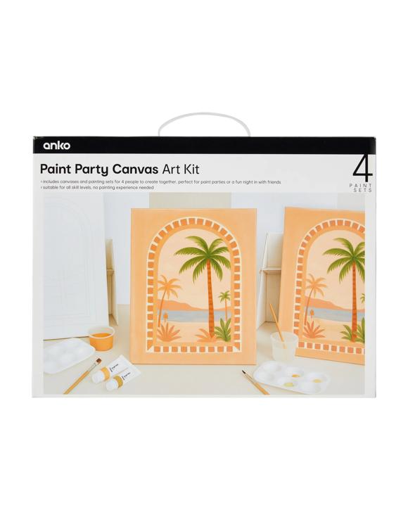 4 Pack Paint Party Canvas Art Kit