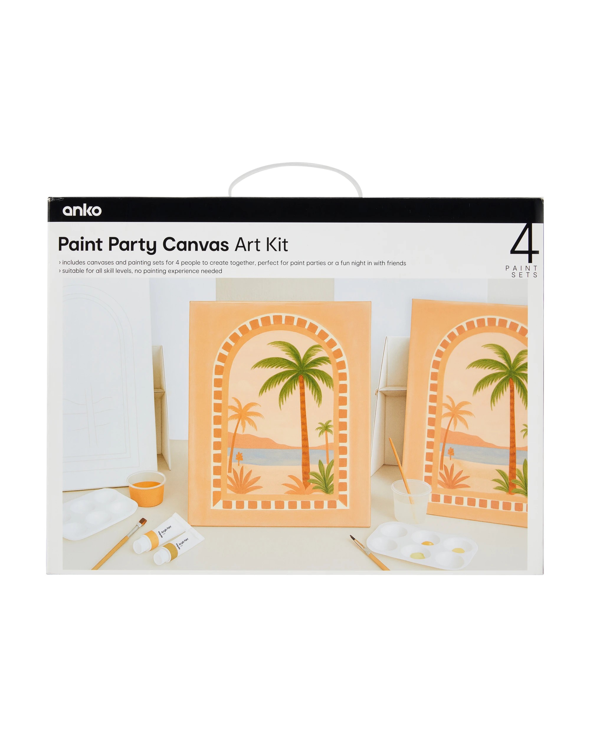 1 4 Pack Paint Party Canvas Art Kit, 1 of 4