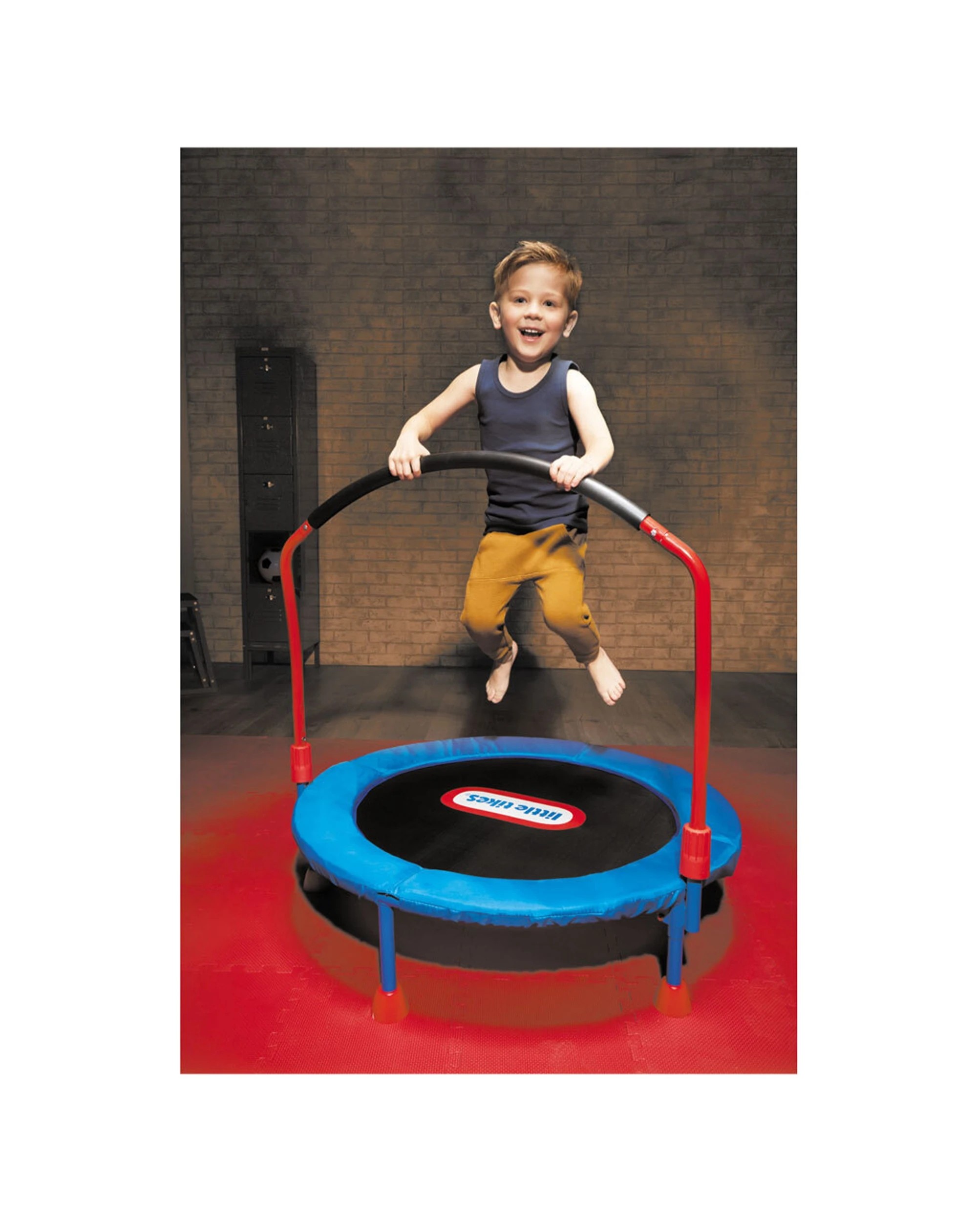2 Little Tikes 3 Foot Easy Store Folding Indoor Trampoline With Handle Bar Kids Toddlers Fun Toy - Black, 2 of 4