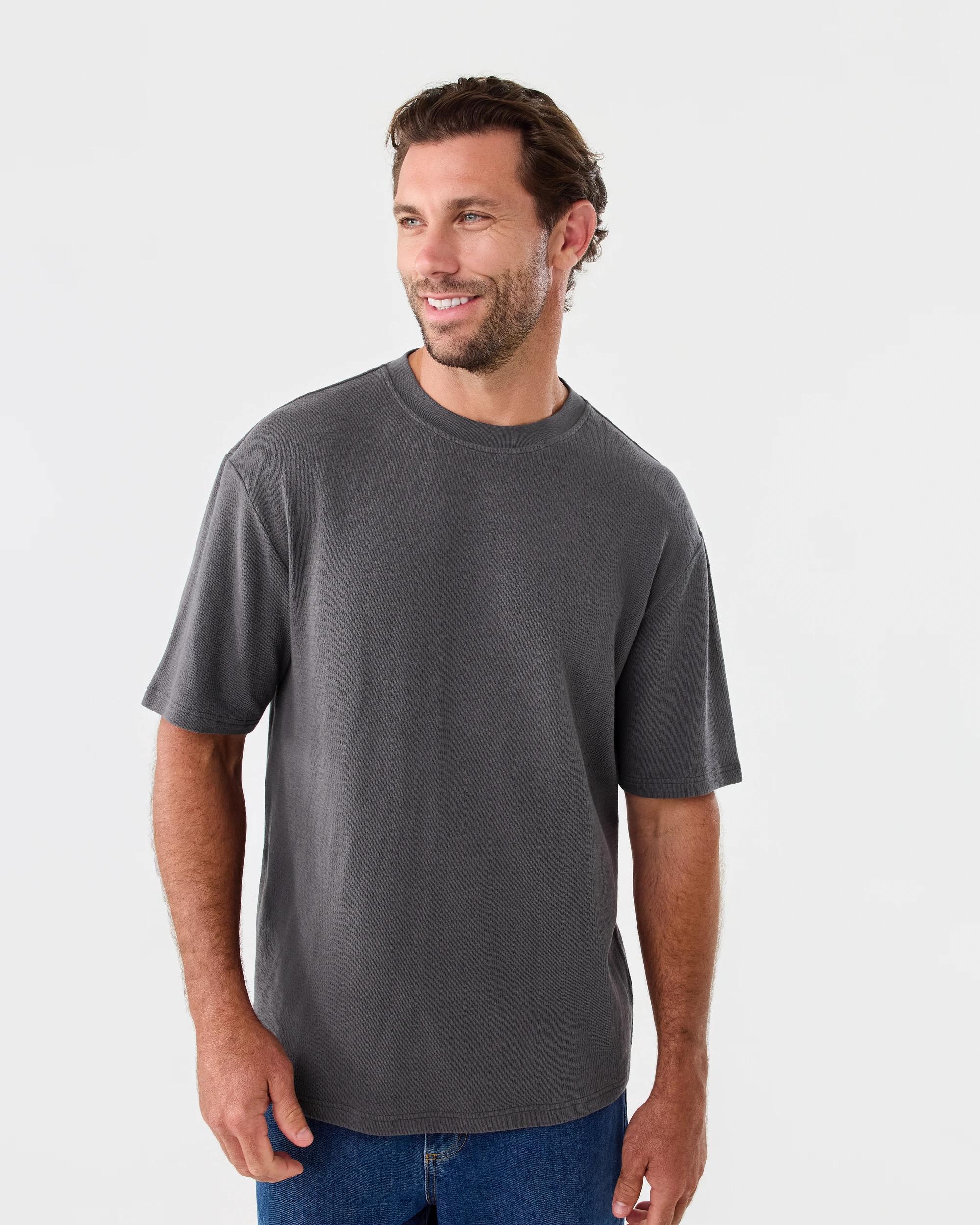 1 Oversized Textured T-shirt Gry Lava, 1 of 5