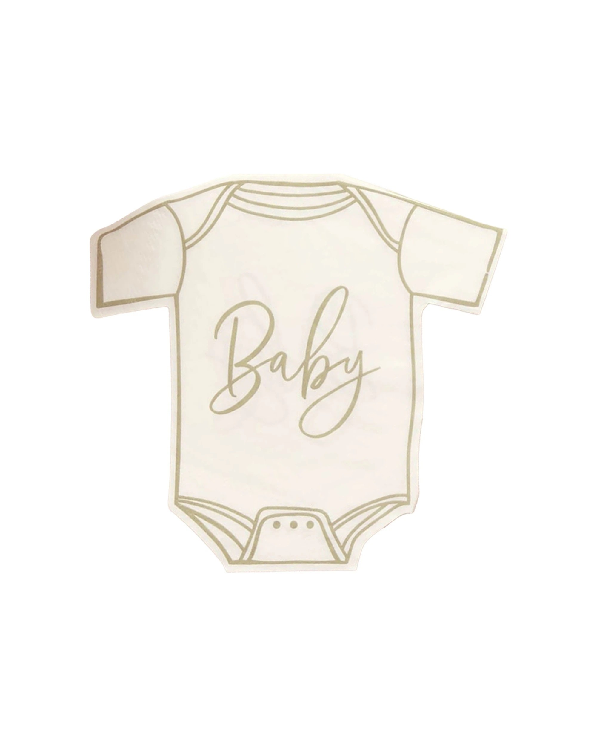 1 Anagram 16pc Baby Shower Babygrow Napkin Set Party Tableware Decoration - Beige, 1 of 2