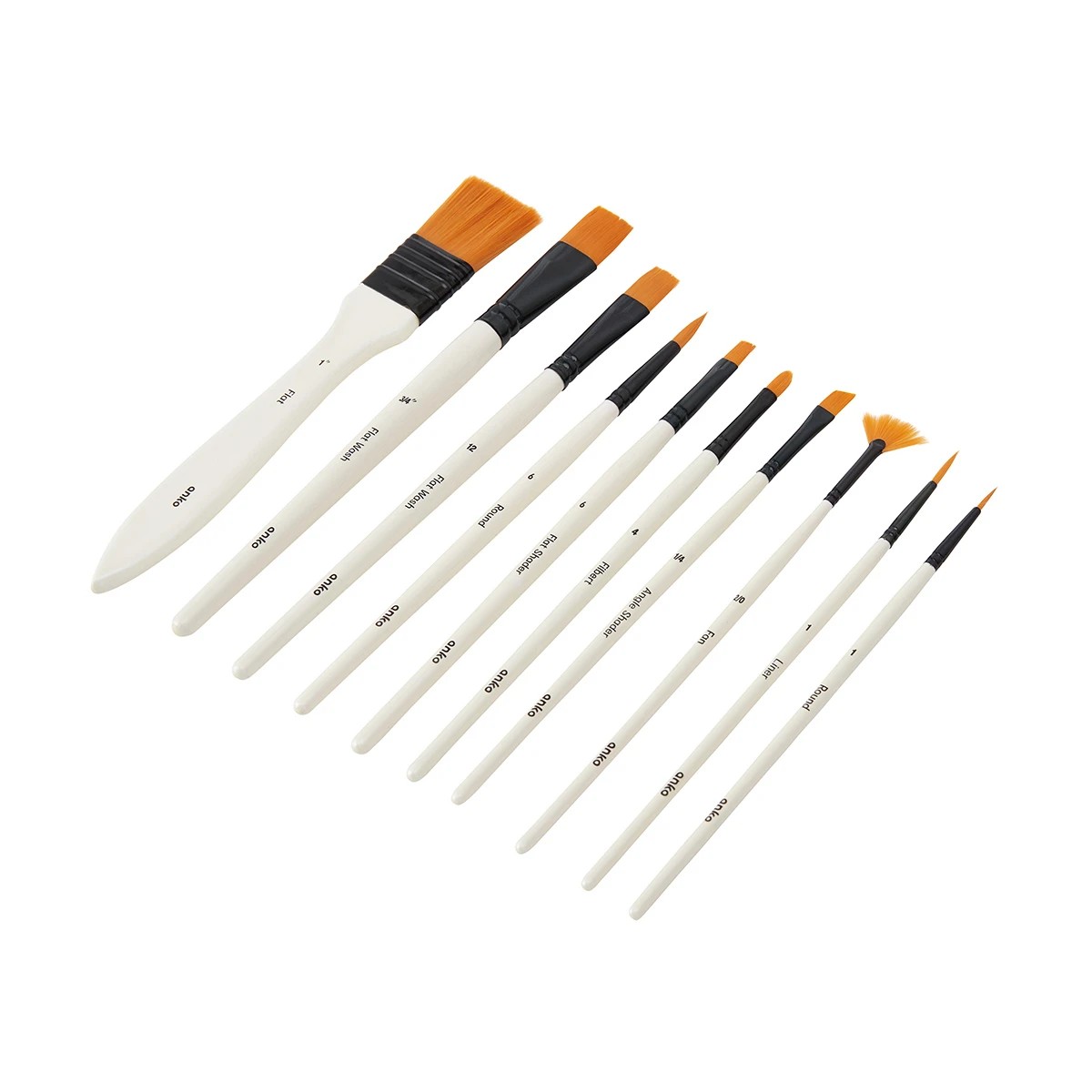 4 10 Piece Paint Brush Set in Wallet, 4 of 8