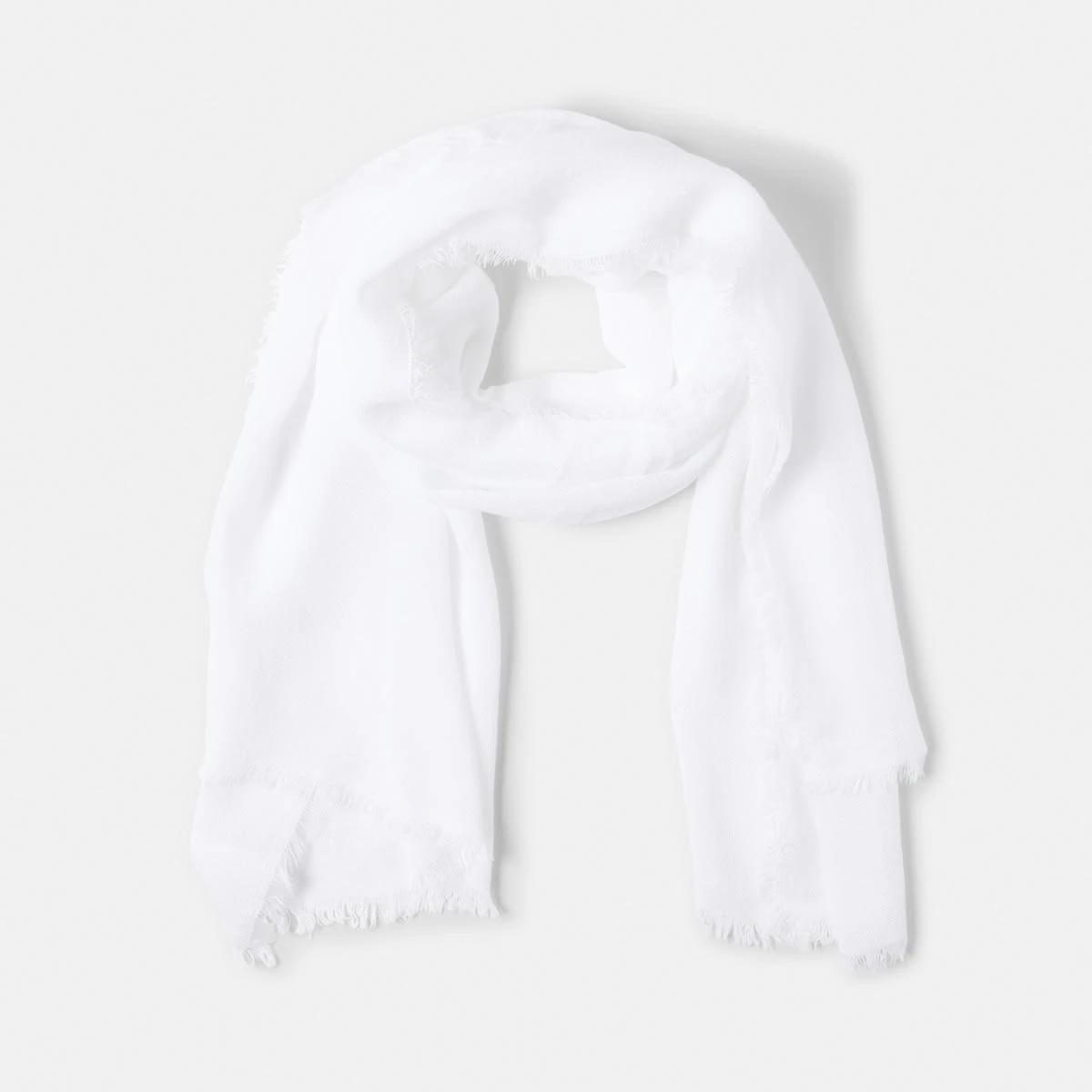1 Solid Lightweight Scarf White, 1 of 3