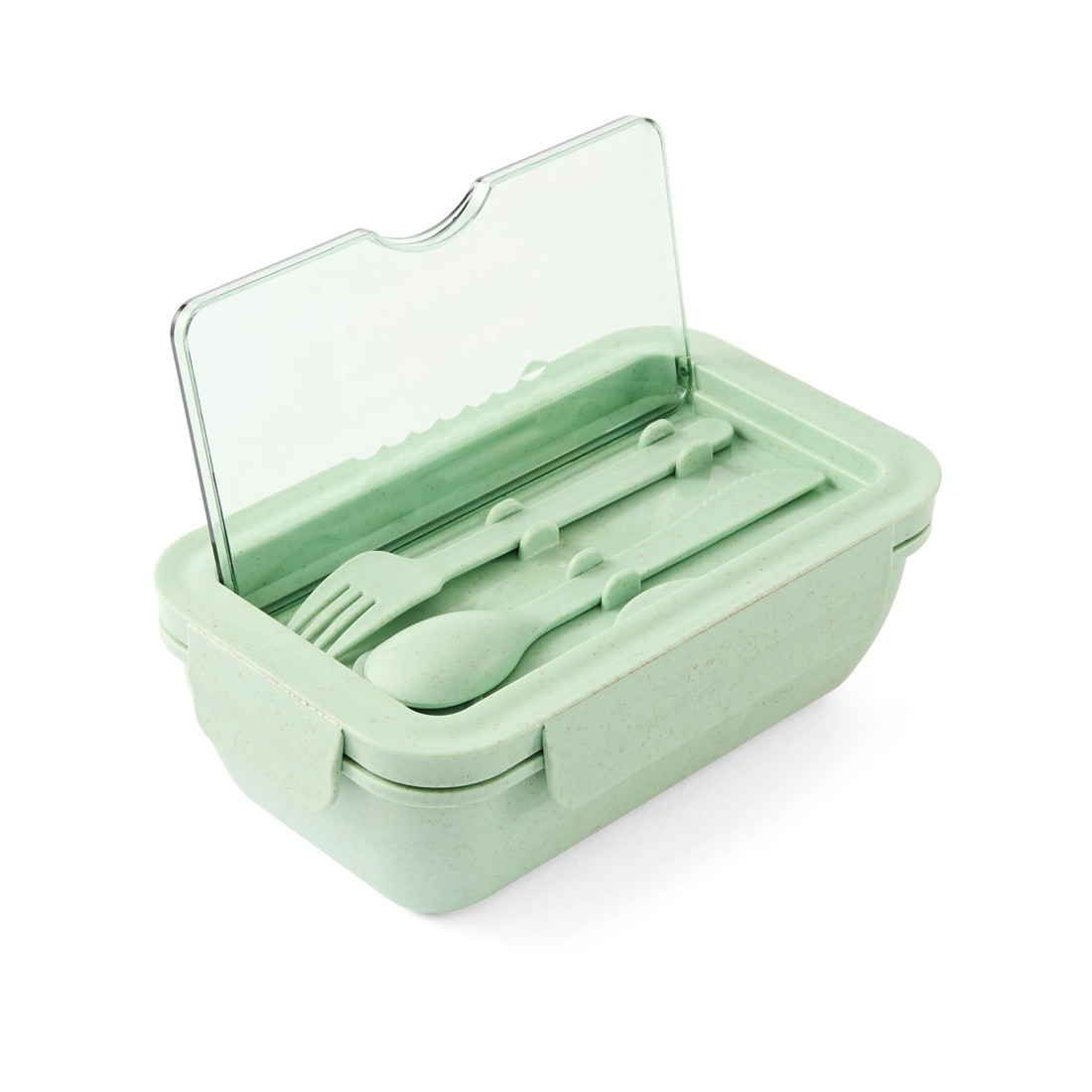 5 Green Wheat Straw Lunch Box with Cutlery, 5 of 10