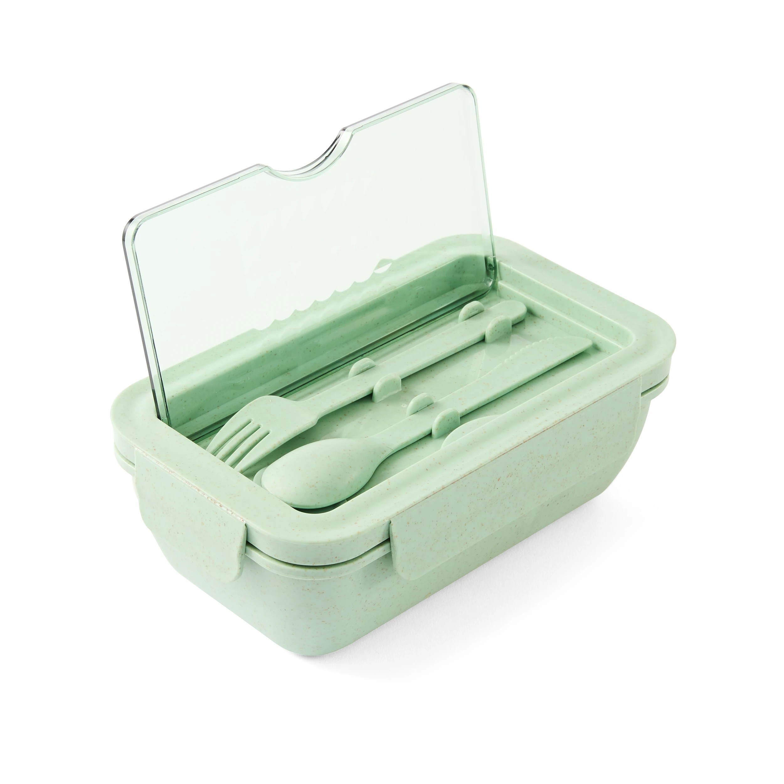 5 Green Wheat Straw Lunch Box with Cutlery, 5 of 10