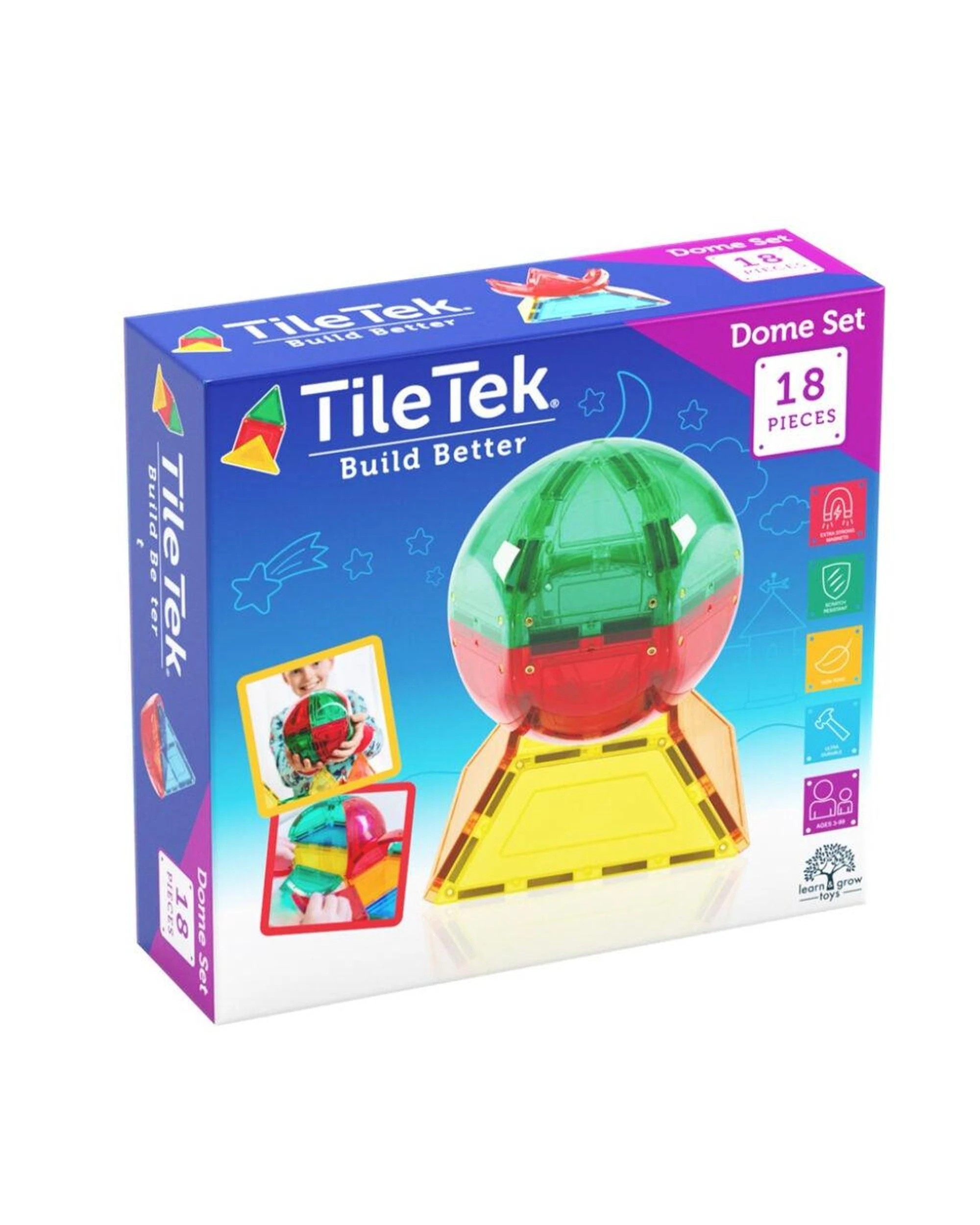 1 TileTek Tile 18 Piece Dome Tiles Set Age 3, 1 of 4
