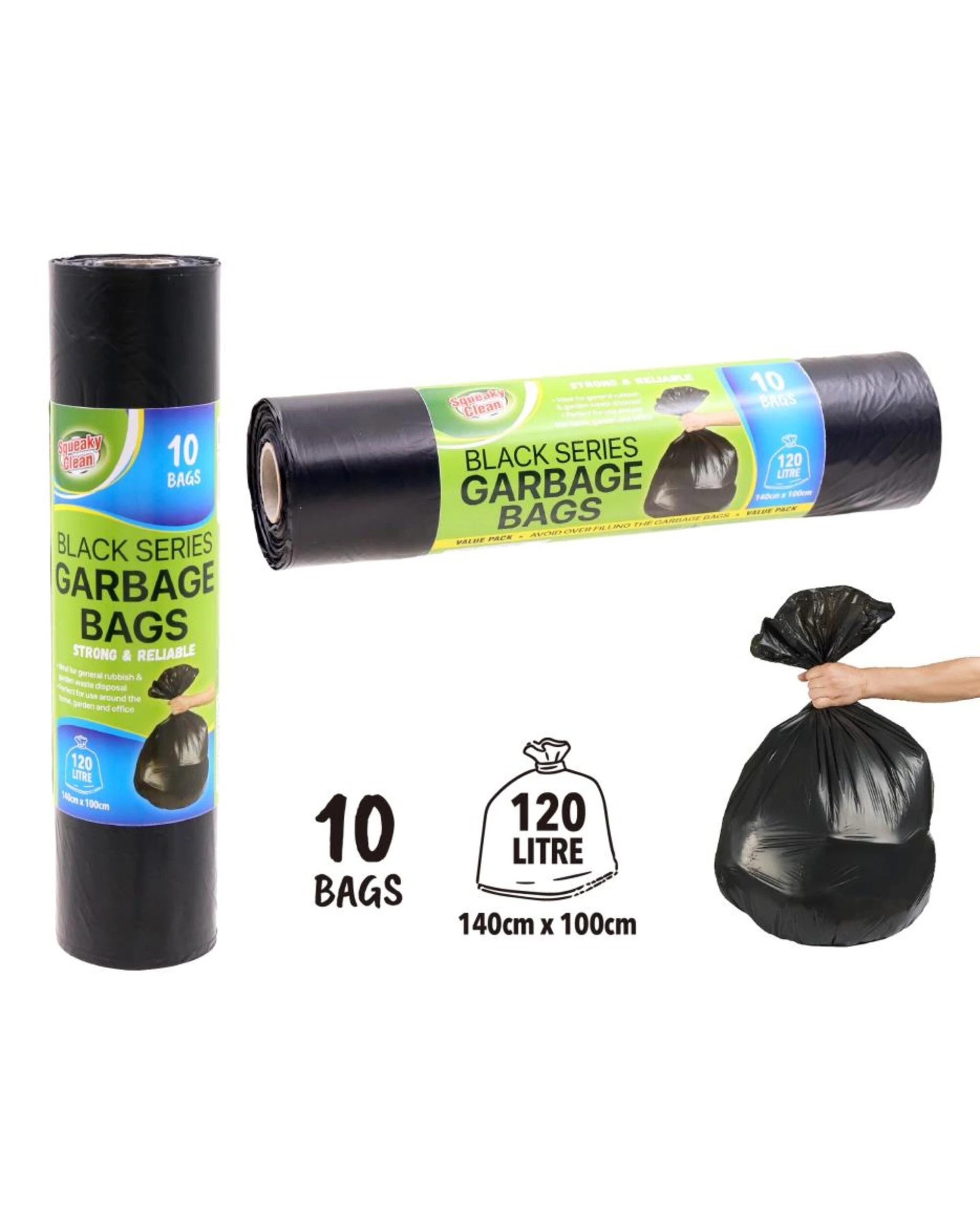 2 Durmaz Garbage Bags 120L Pack of 10 - Black, 2 of 2