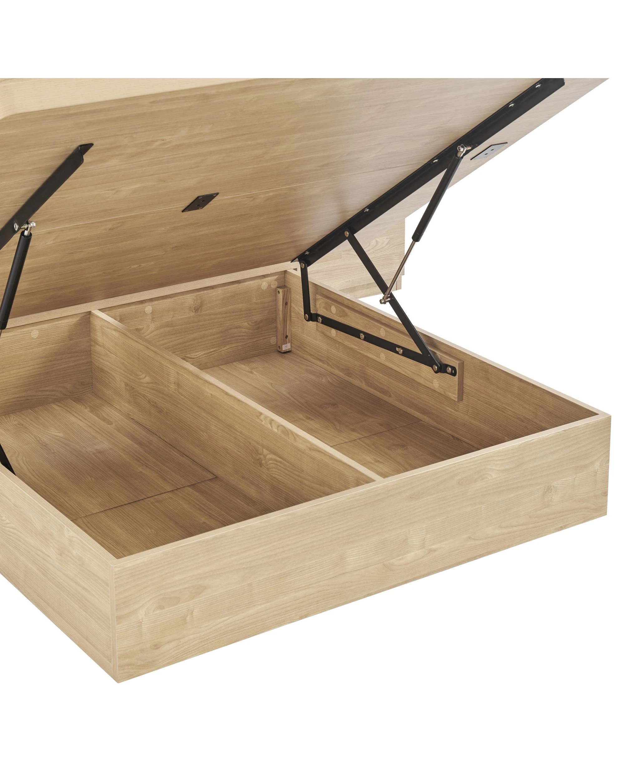 8 Kodu Gas Lift Queen Bed with Underbed Storage and Bedside Tables Oak Look - Natural, 8 of 10