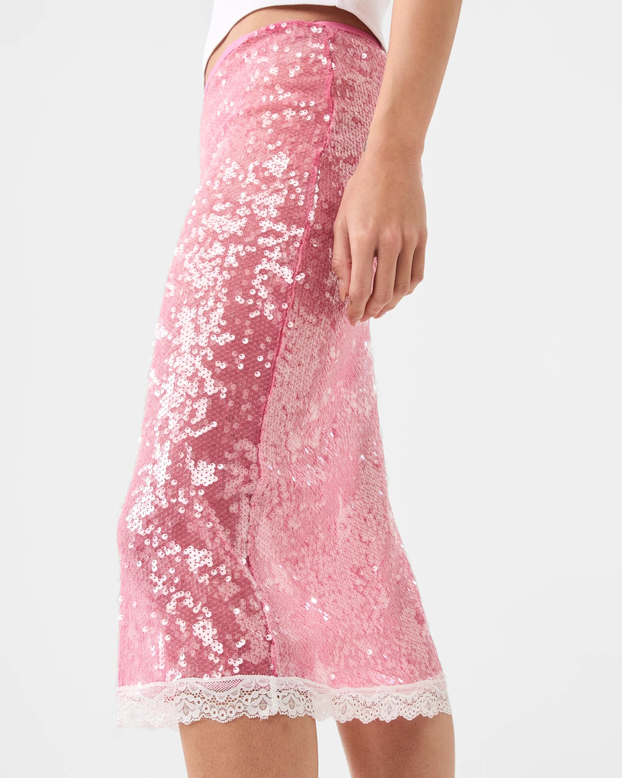 5 Sequin Midi Skirt Beg Pink, 5 of 6